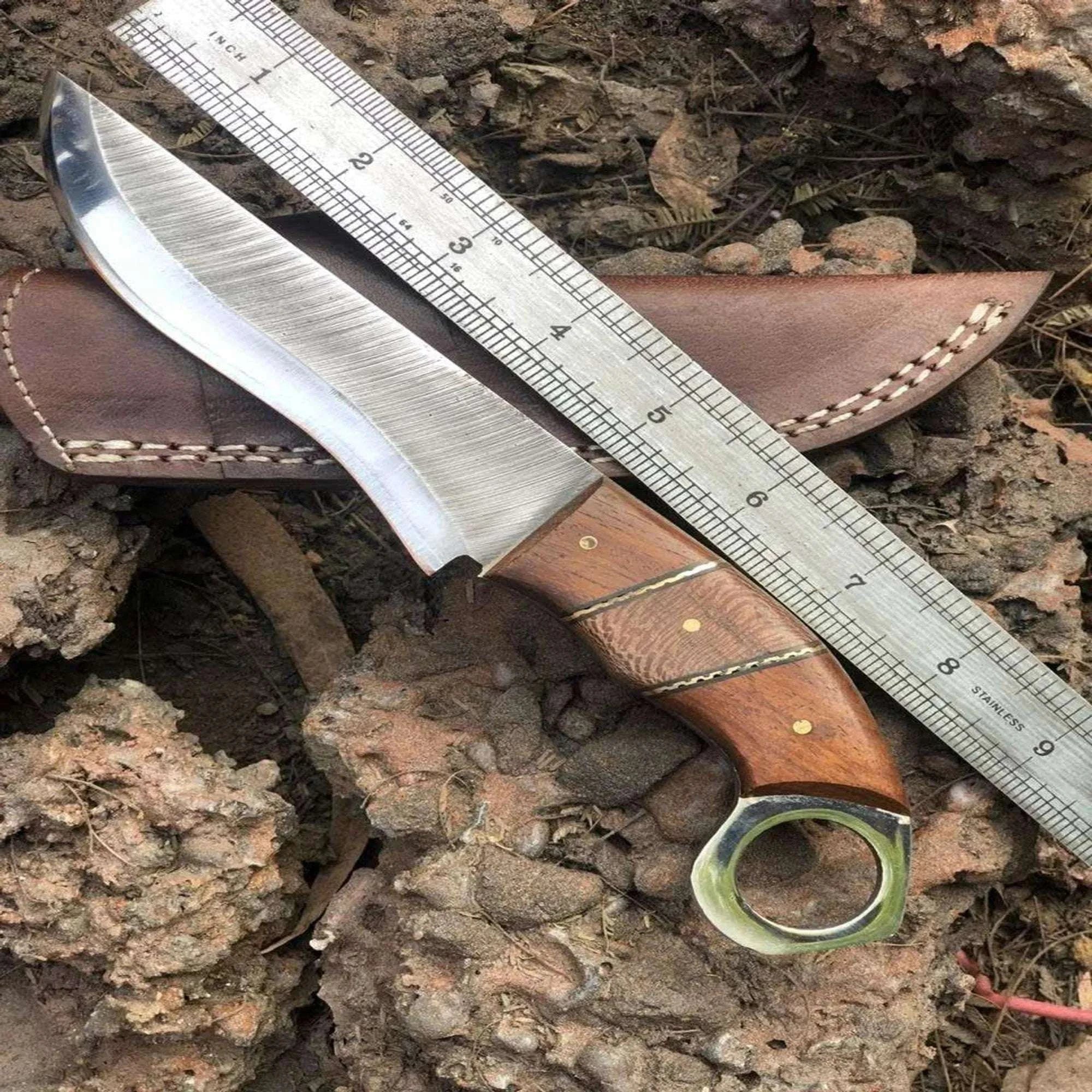 Palmarius Outdoors Custom Handmade Stainless Steel hunting knife leather sheath BM-0096