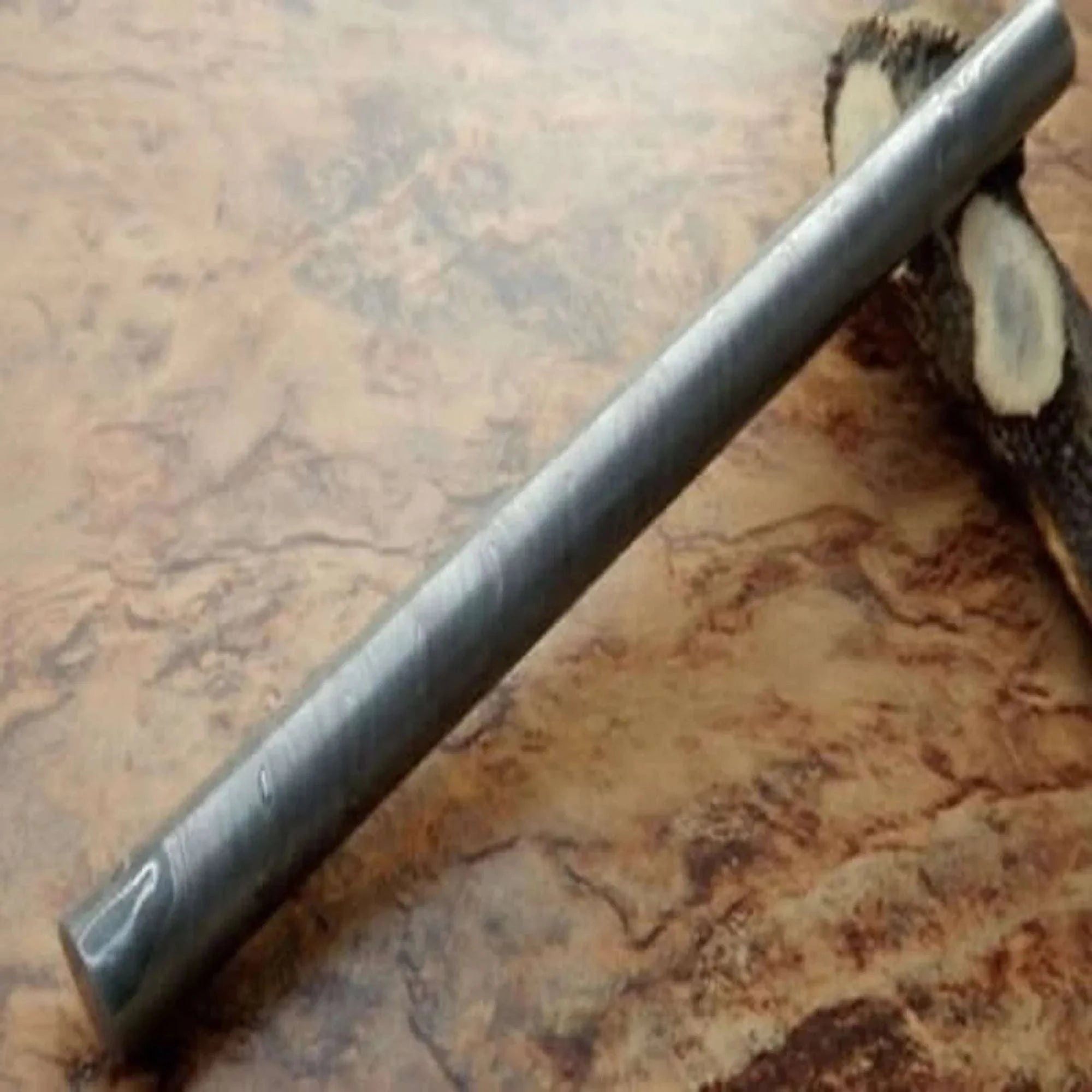 Palmarius Outdoors 8 Inch Handmade Damascus Steel Round Rod for Rings Guards and Jewelry Making 30 mm Damascus Rod