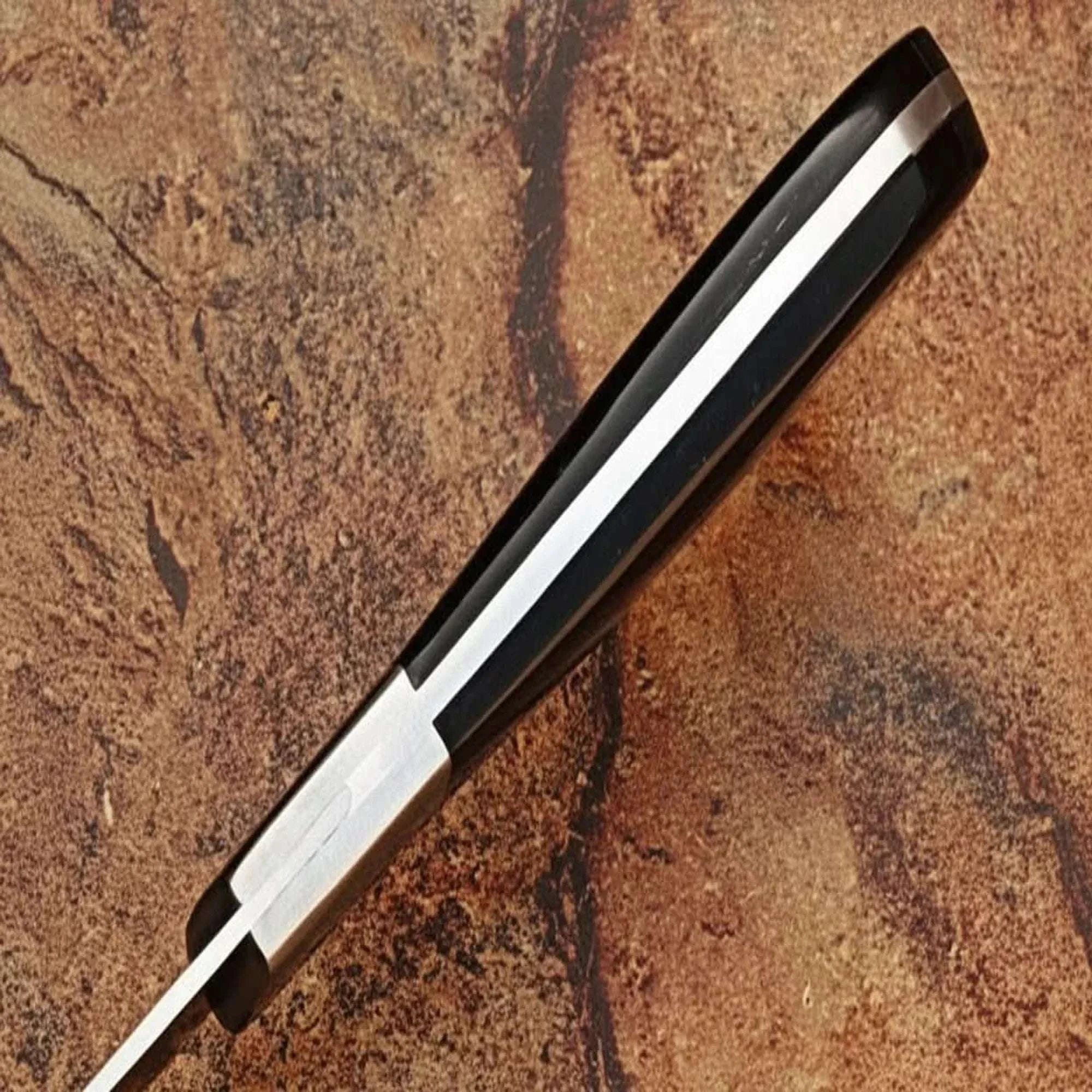 Palmarius Outdoors Handcrafted Damascus Steel Chef Knife, Black Resin Handle, Japanese Kitchen Blade by JW SteelCrafts Damascus Steel Chef Knives