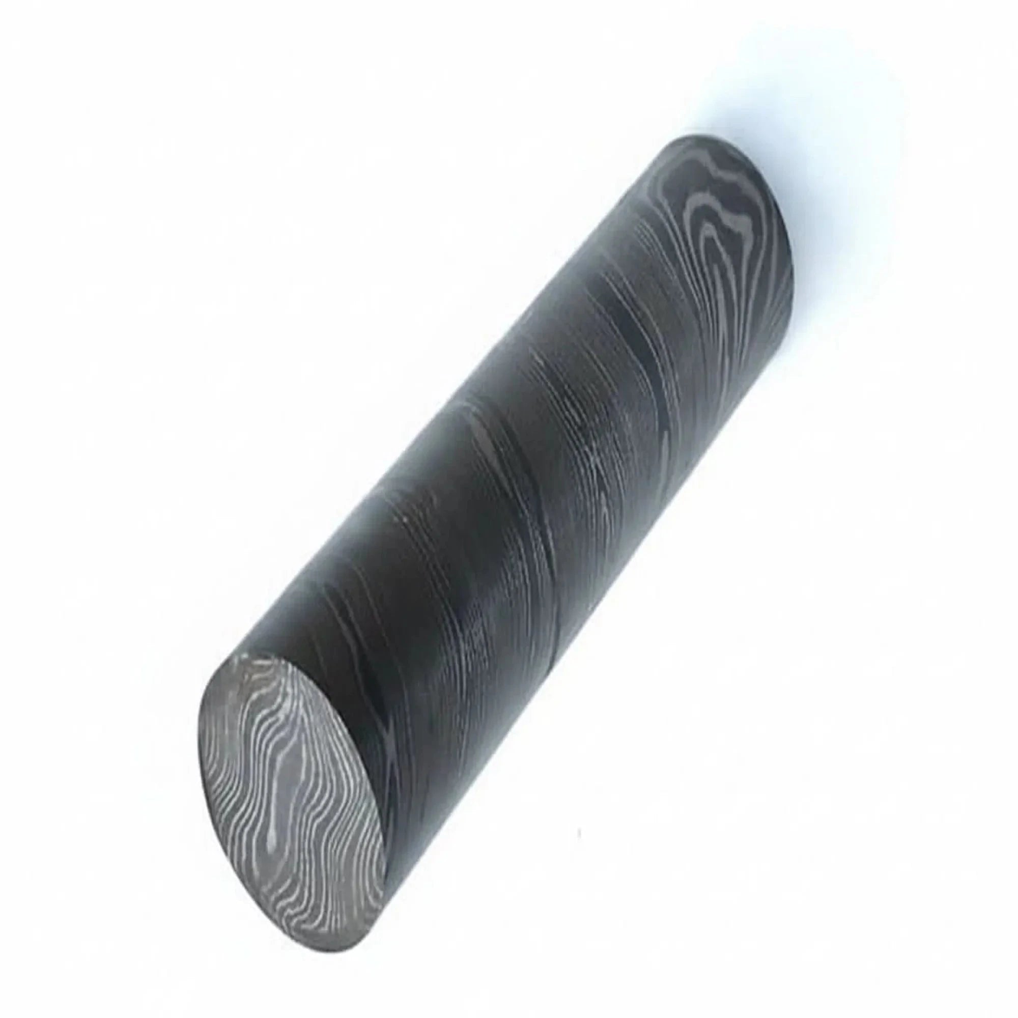 Palmarius Outdoors Twisted Damascus Steel Round Billet in Pre Etched Five Inch Bar Damascus Rod