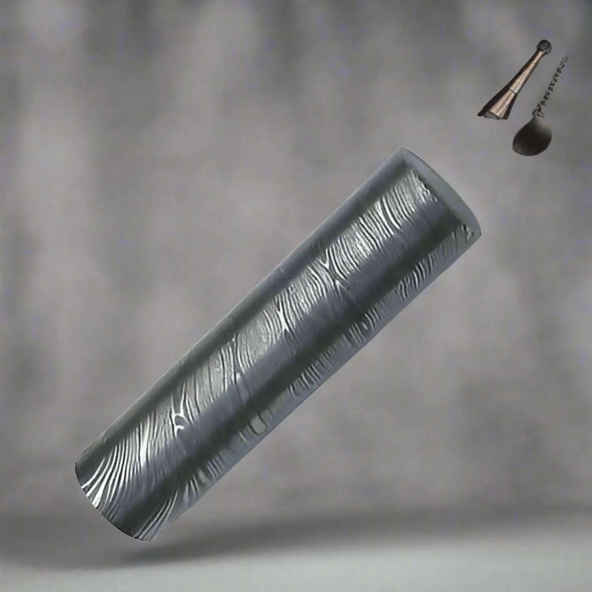 Palmarius Outdoors Twisted Damascus Steel Round Billet in Pre Etched Five Inch Bar Damascus Rod