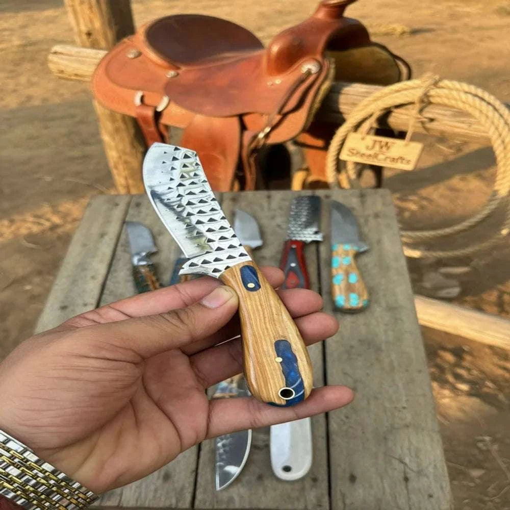 Palmarius Outdoors Ranchland Blade Collection Handmade Set of 8 Damascus Steel Knives