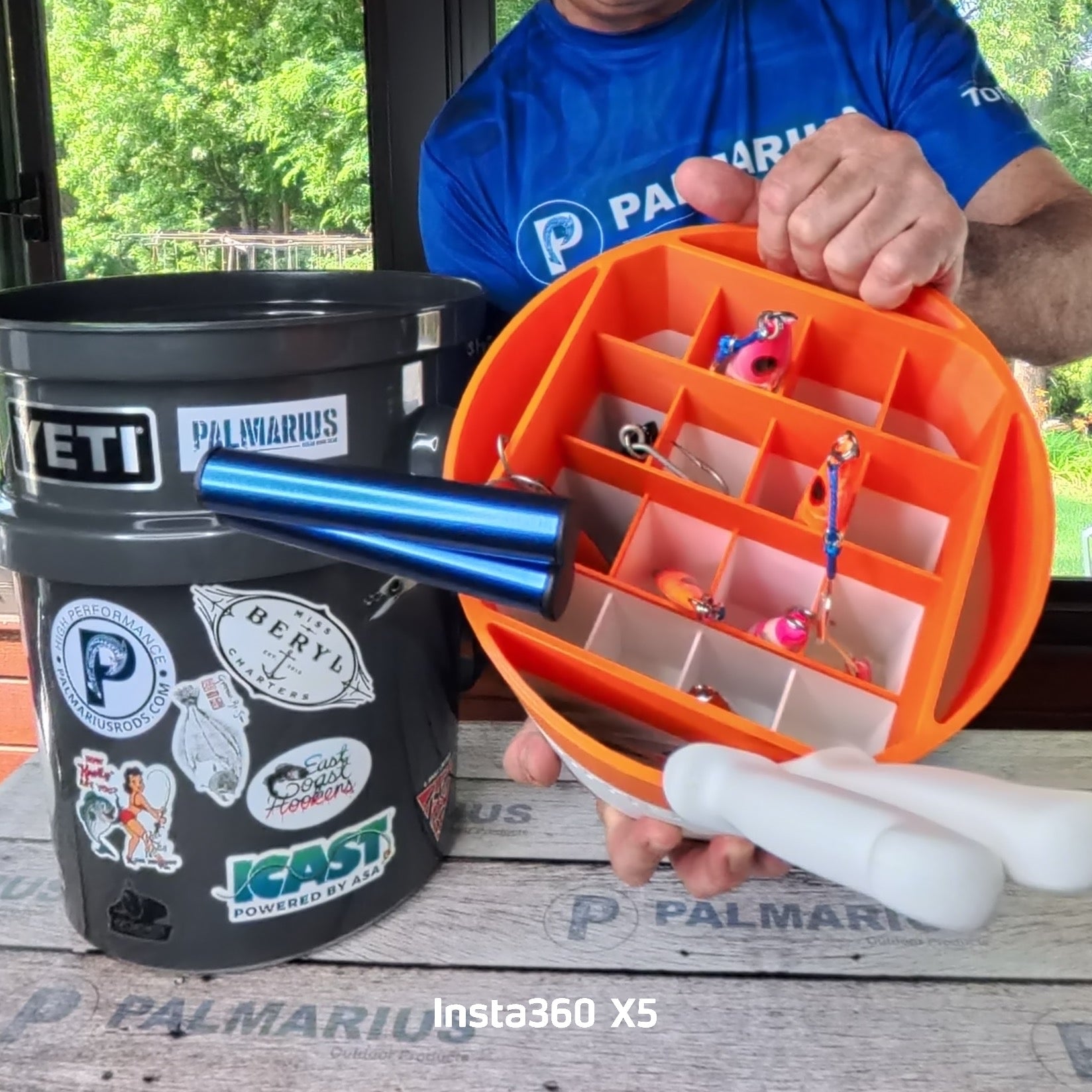 Round Yeti bucket friendly Jig Tackle and tool organizer