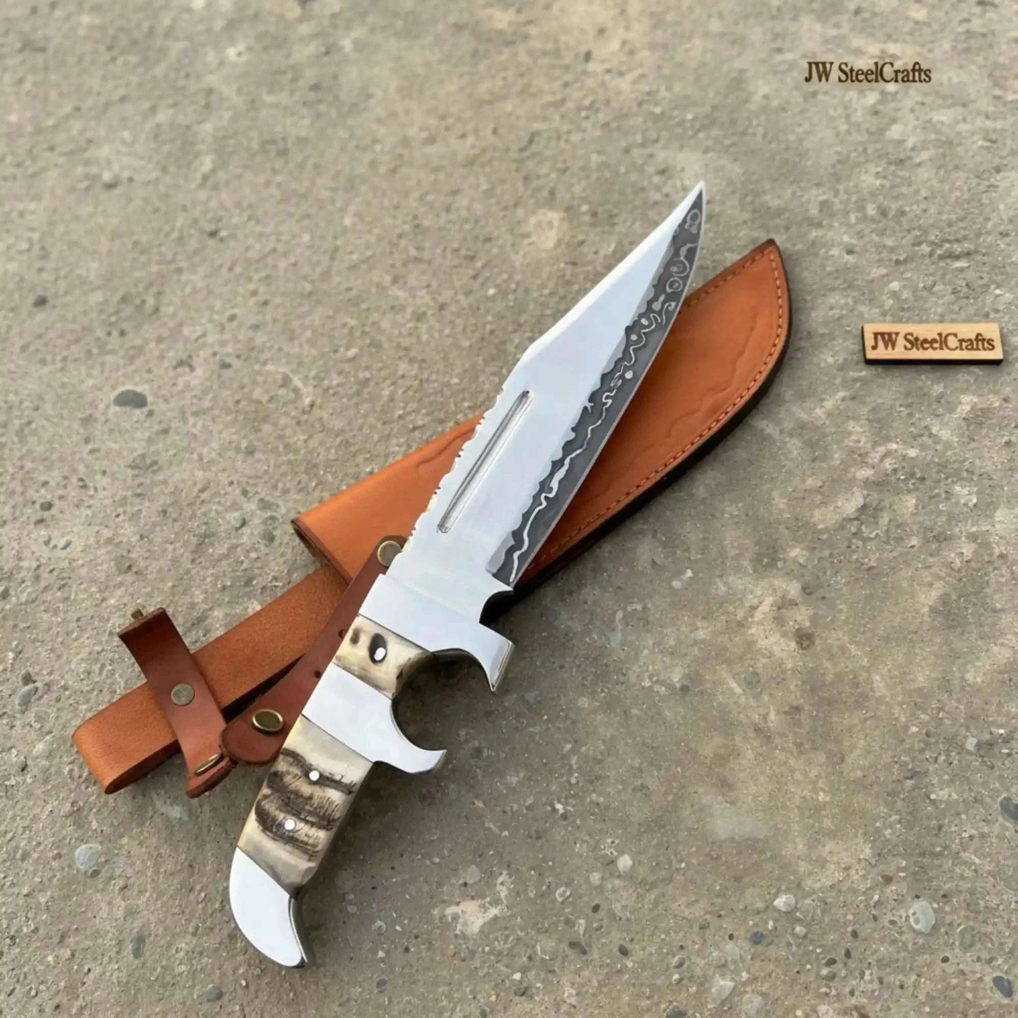 Palmarius Outdoors Frontier Bowie Knife 8 Inch blade Clip Point Carbon Steel Blade | Hunting Outdoor