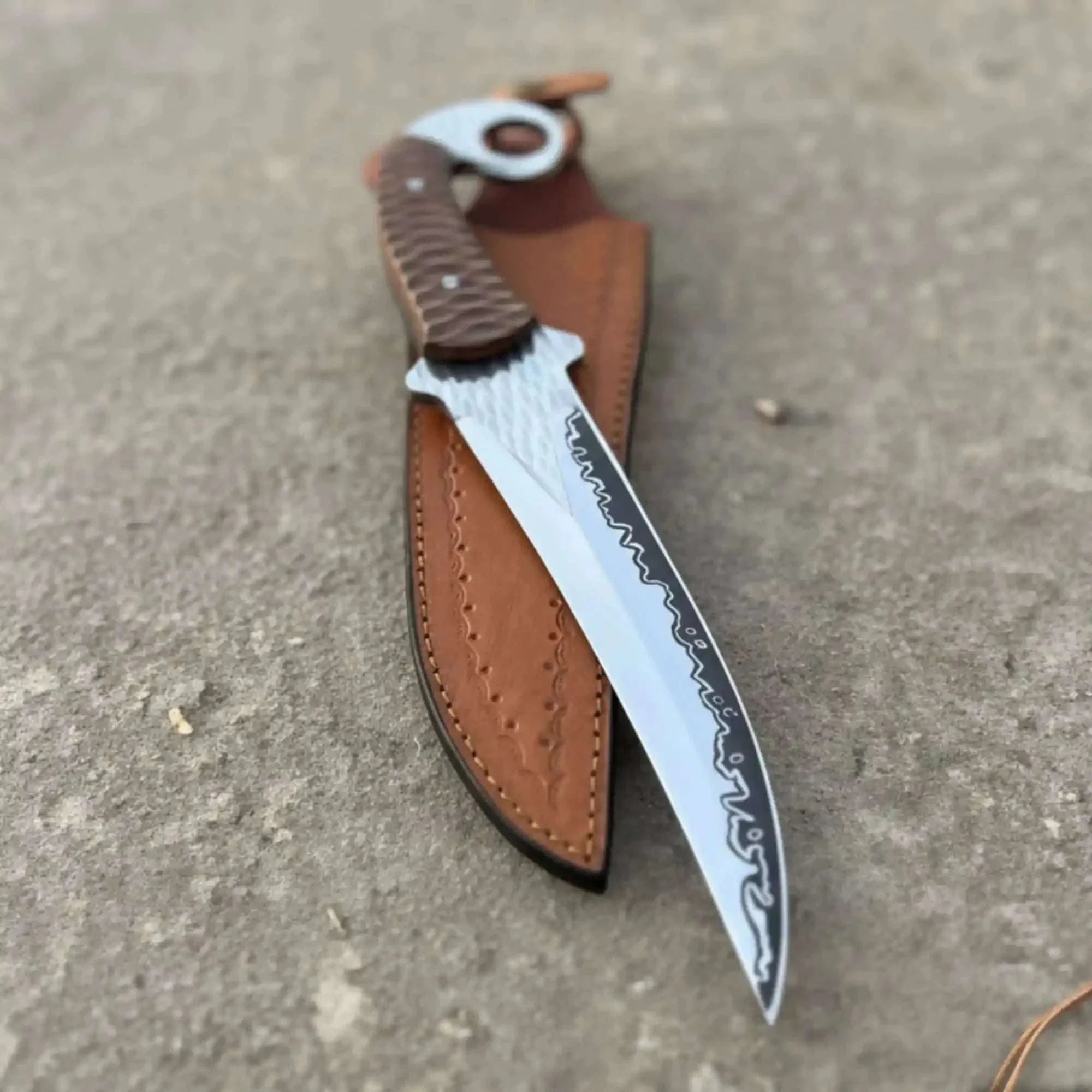 Palmarius Outdoors Indonesian Karambit Knife Recurve Blade acid etched Outdoor Utility