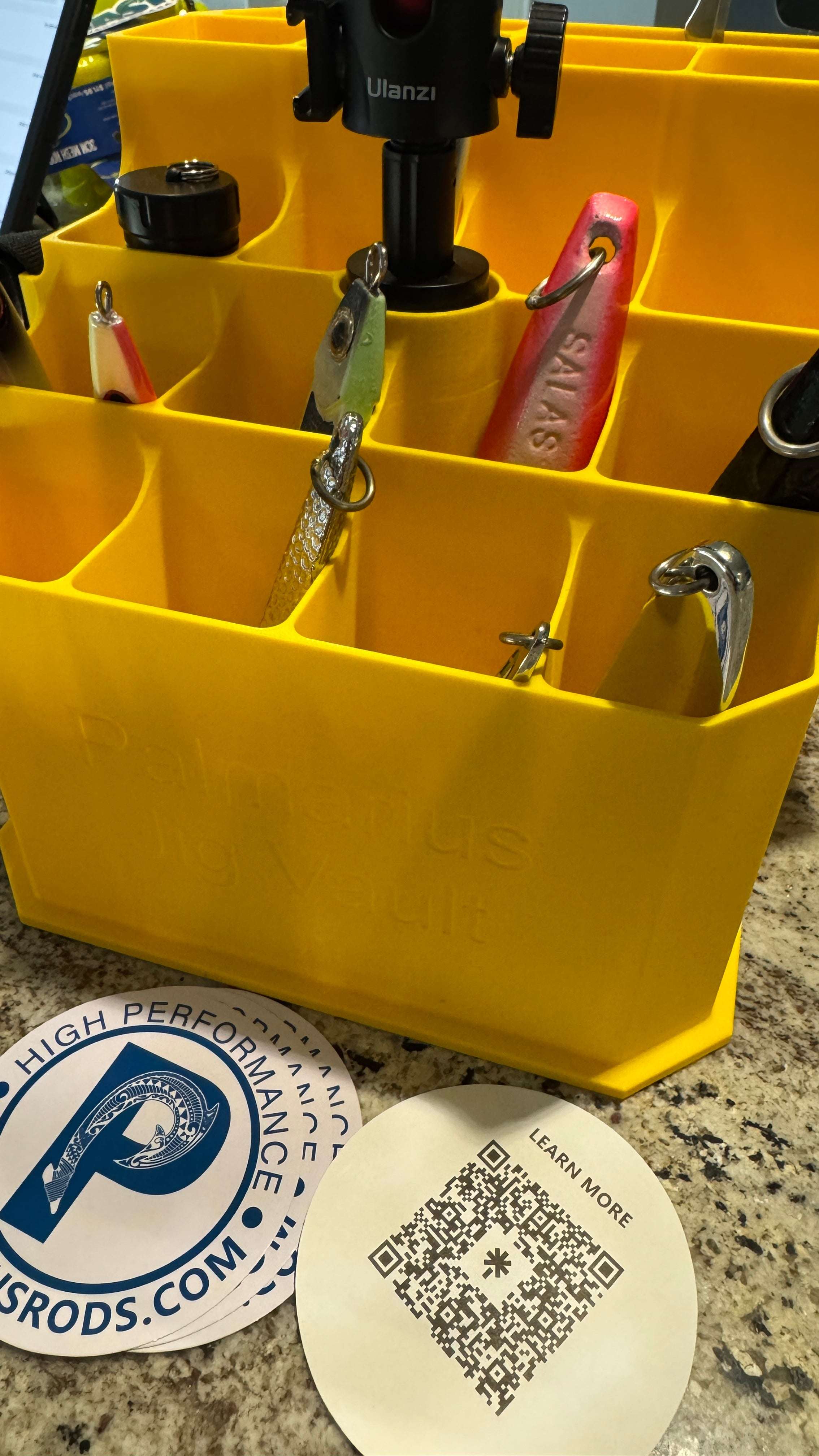 Palmarius Outdoors Jig Vault™ Shorty Square Jig Bucket Skeleton with Carry Strap Fishing Accessories