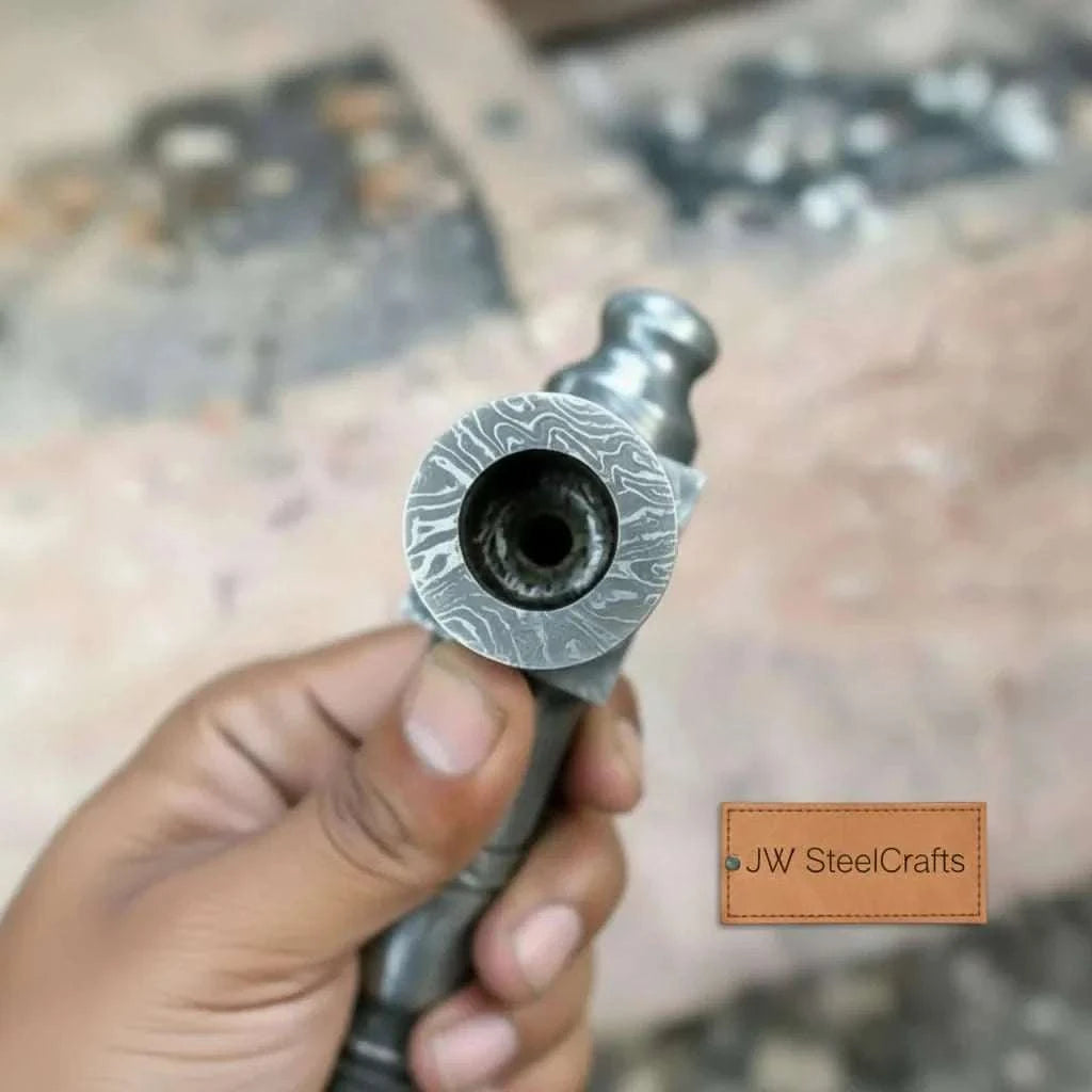 Palmarius Outdoors Damascus Steel Tabar Style Hand Axe with Crescent Edge and Spike | JW SteelCrafts Handmade Axe