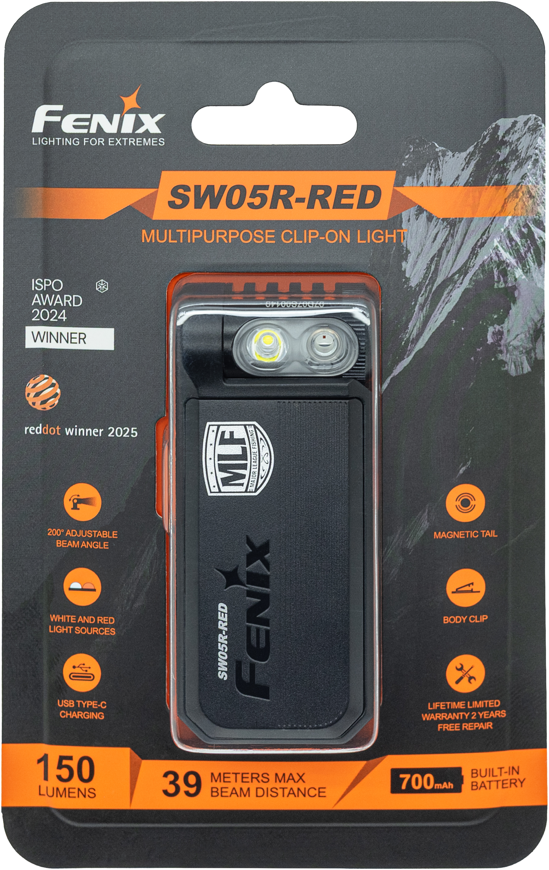 Palmarius Outdoors Fenix SW05R Multipurpose Clip-On Light with Red or UV Output EDC Flashlight
