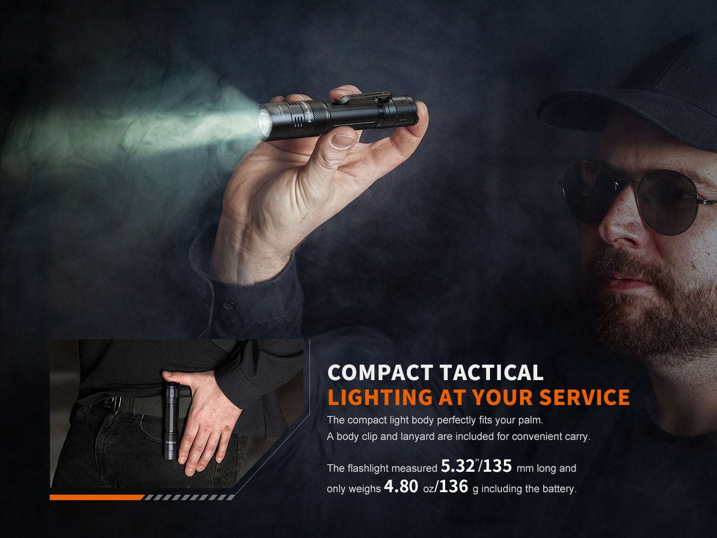 Palmarius Outdoors Fenix PD32R Rechargeable Silent Switch LED Flashlight Tactical Flashlight