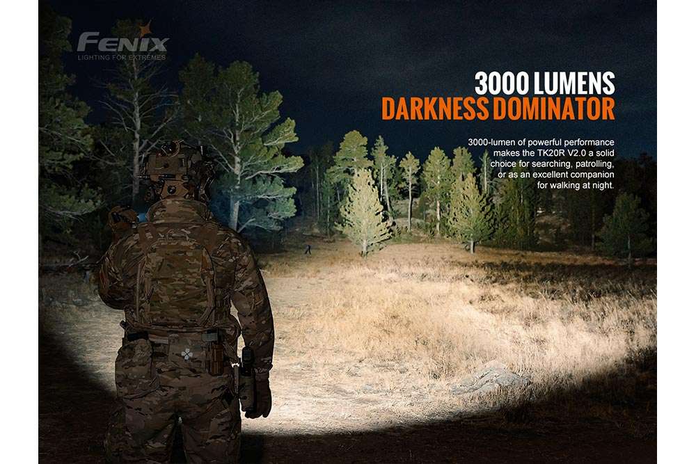 Palmarius Outdoors Fenix TK20R V2.0 Rechargeable Flashlight | 3000 lumens Tactical Flashlight