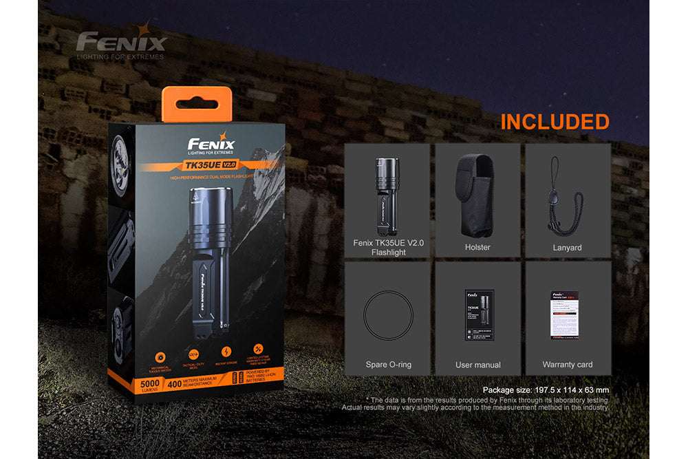 Palmarius Outdoors Fenix TK35UE V2.0 Flashlight - 5000 Lumens Tactical Flashlight
