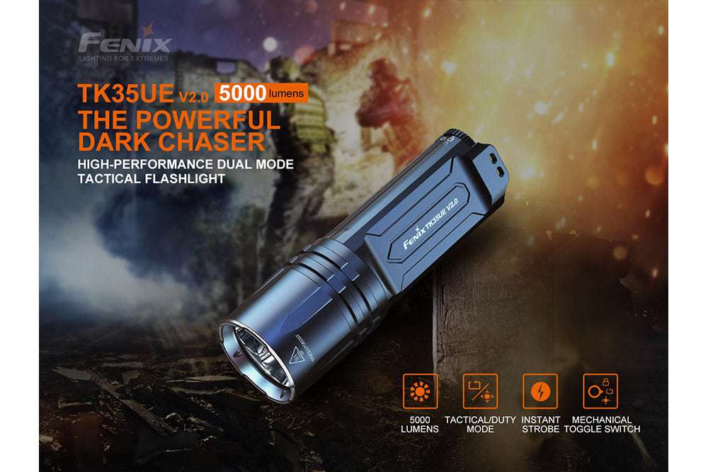 Palmarius Outdoors Fenix TK35UE V2.0 Flashlight - 5000 Lumens Tactical Flashlight
