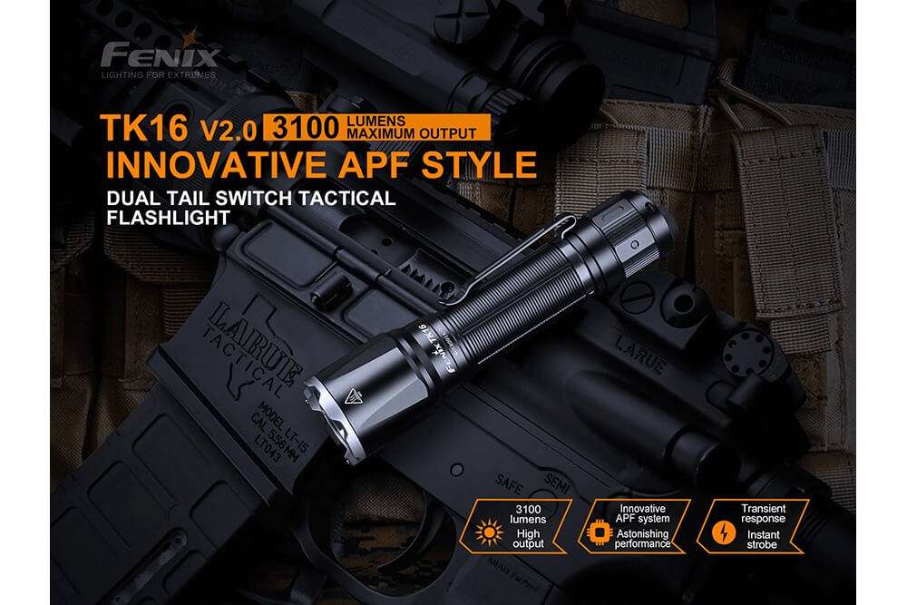 Palmarius Outdoors Fenix TK16 V2.0 Tactical Flashlight - 3100 Lumens Tactical Flashlight