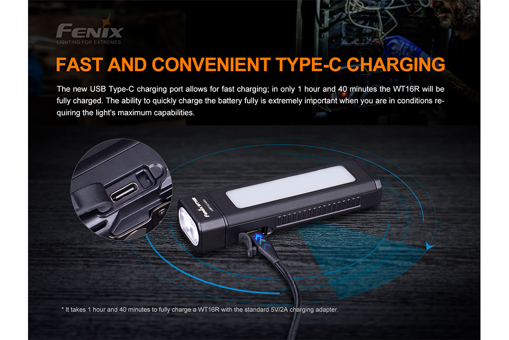 Palmarius Outdoors Fenix WT16R Rechargeable Work Light Work Flashlight