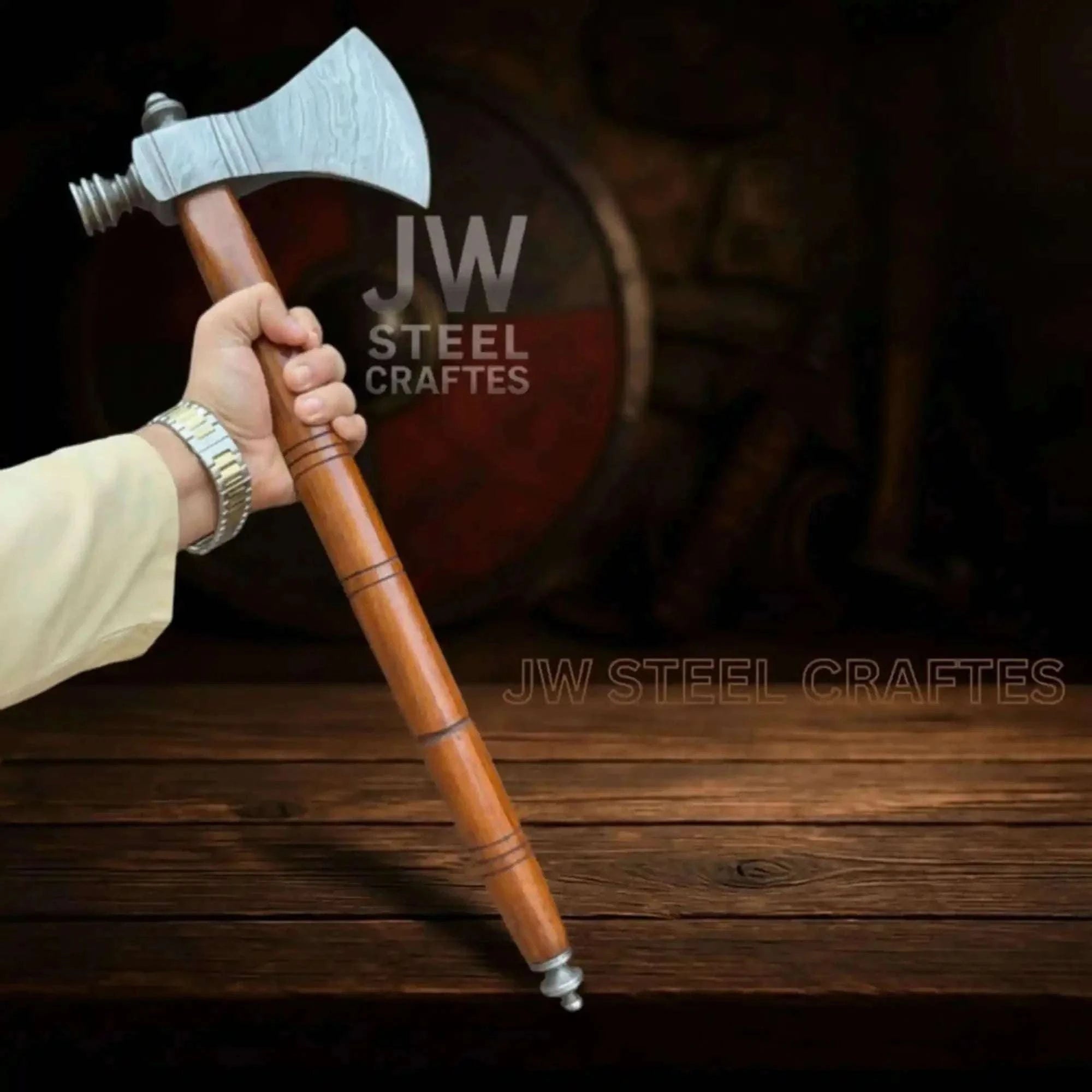 Palmarius Outdoors Damascus Pipe Tomahawk Hand Forged Viking Axe Handmade Axe