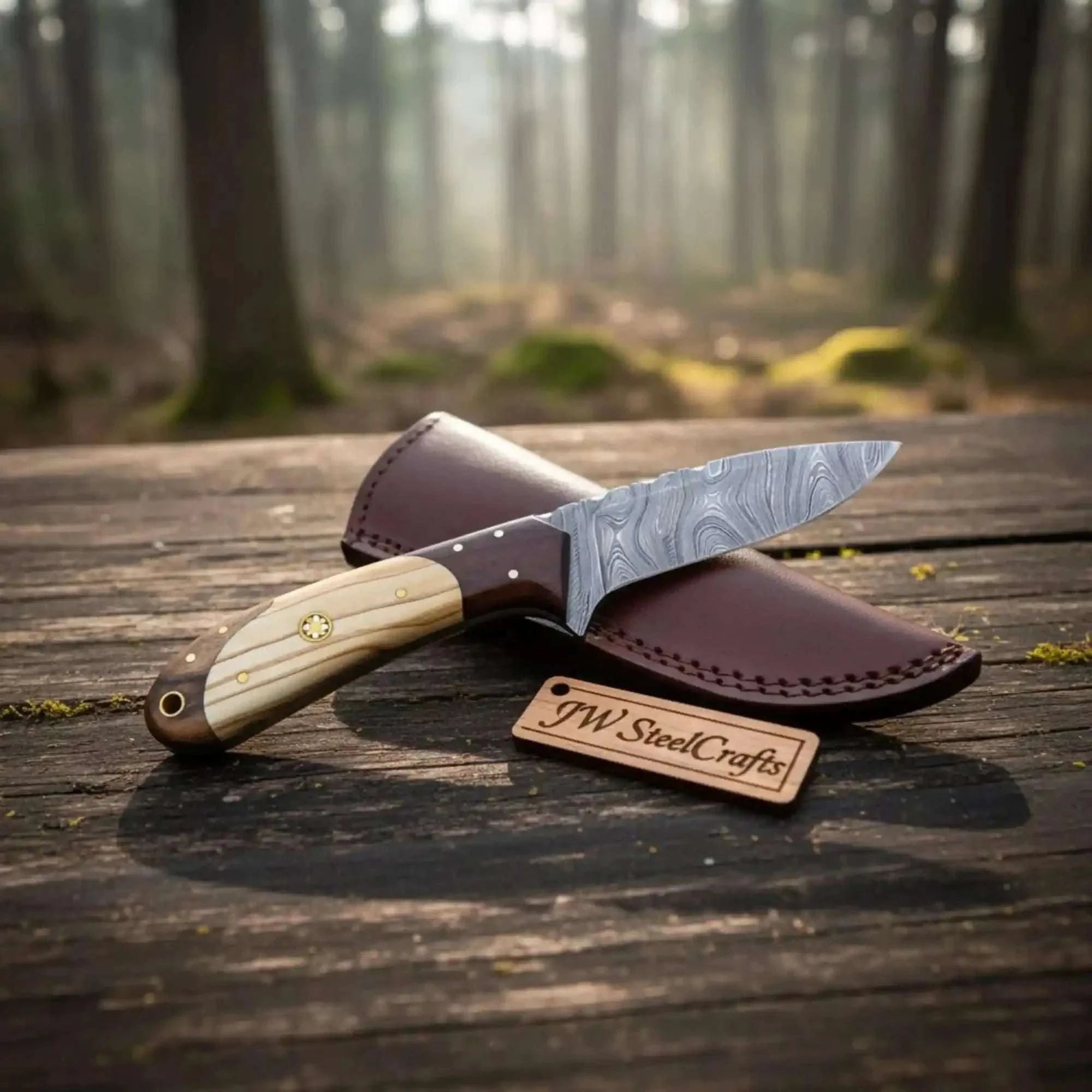 Palmarius Outdoors Handmade Damascus Steel Skinner Knife Custom Made 8.5" Skinner Knife
