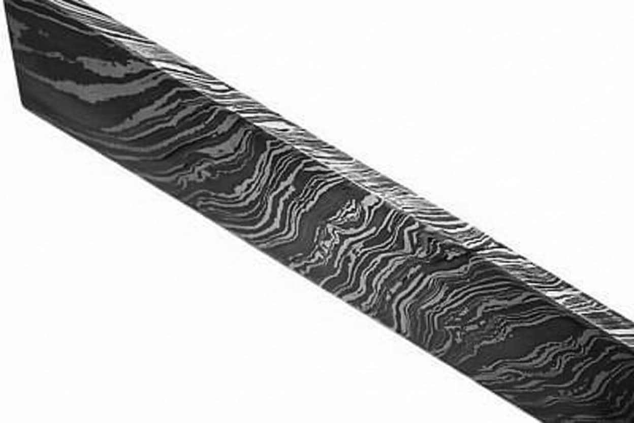 Palmarius Outdoors Damascus Steel Billet Bar 4mm Thick Pattern Welded Blank for Knife Making Bullet bar