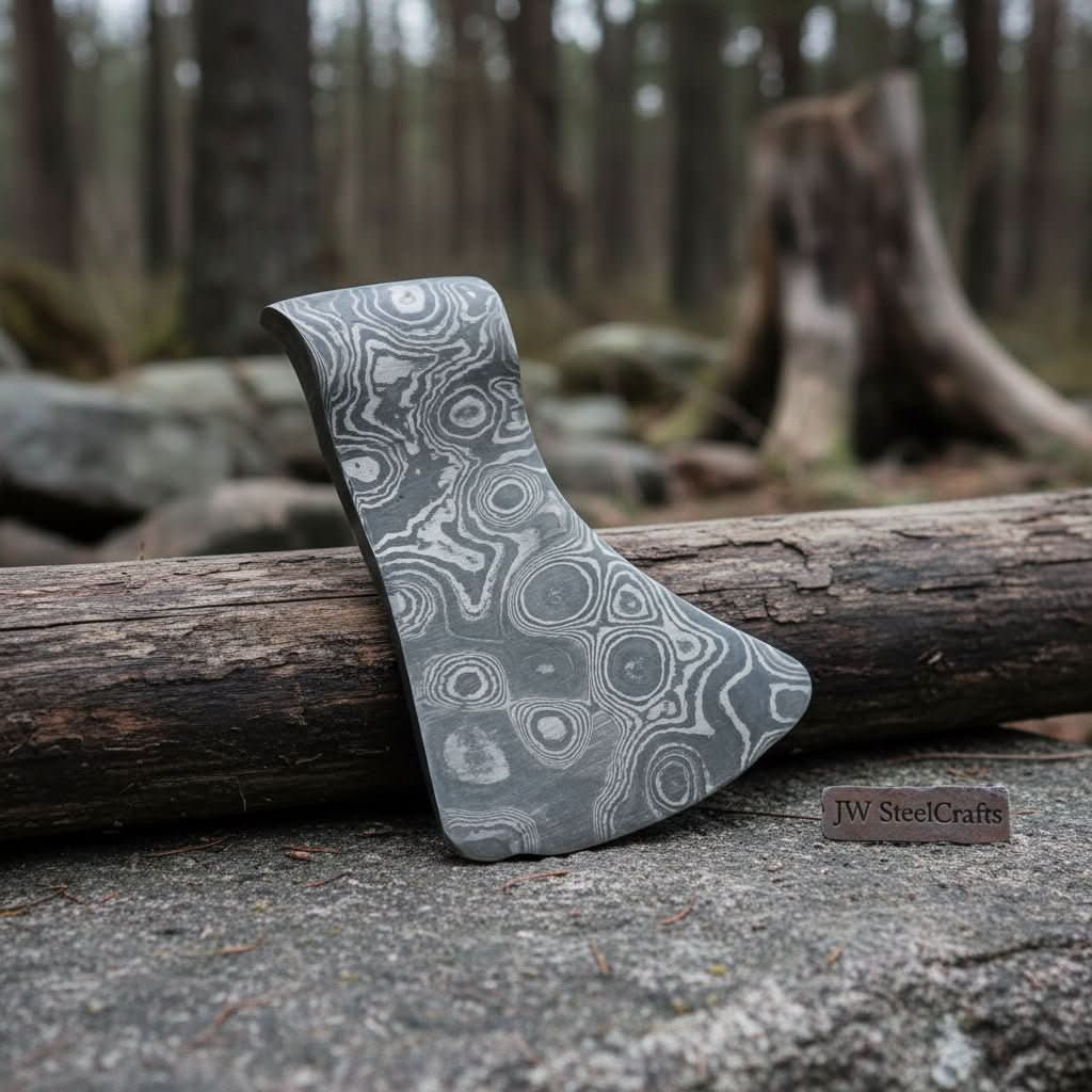 Palmarius Outdoors Damascus Viking Axe Pendant with Raindrop Pattern Steel Vikings Pendants