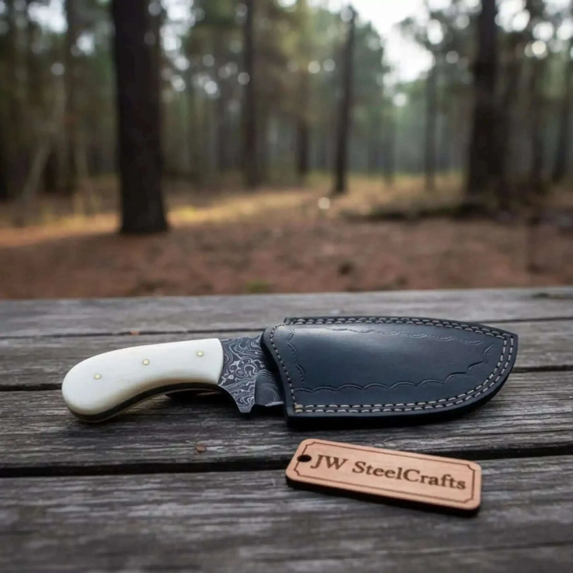 Palmarius Outdoors Custom Made Damascus Steel Hunting Knife / Skinning Knife Gut Hook DK-0101 Handmade Gut Hook Knives