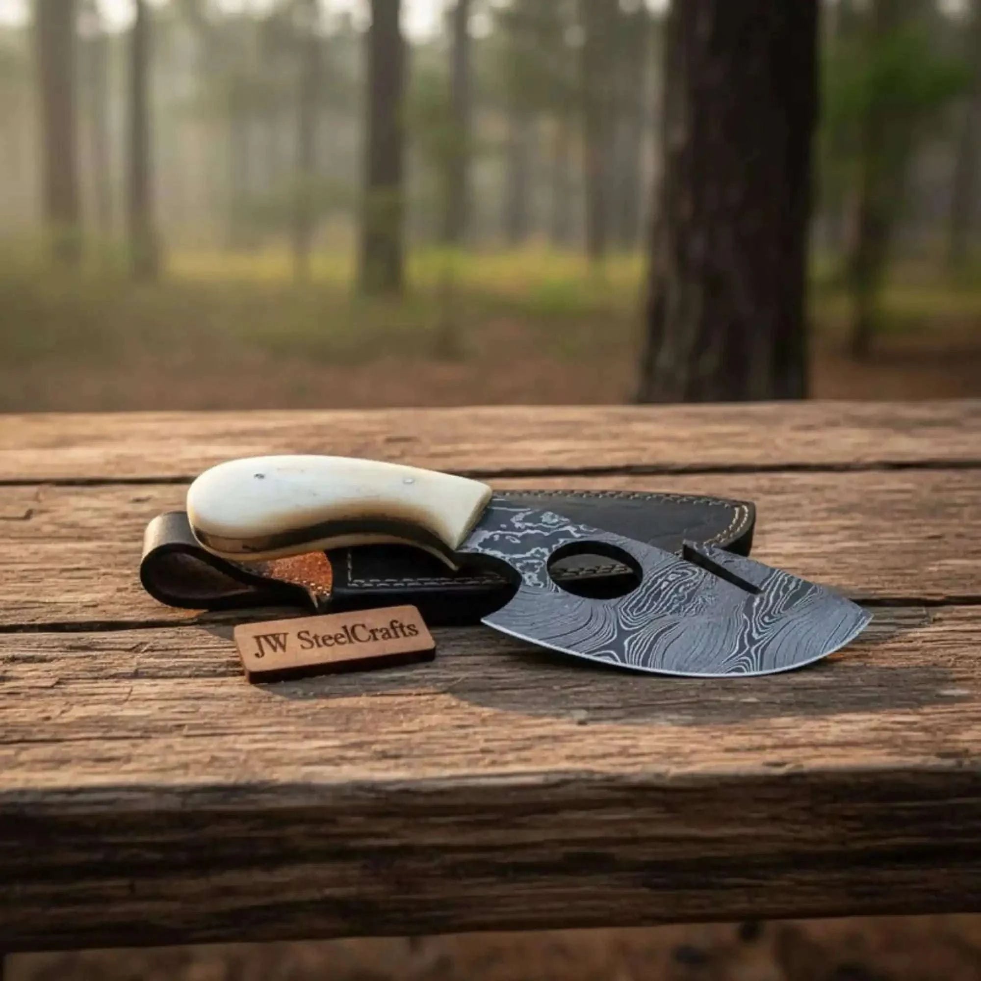 Palmarius Outdoors Custom Made Damascus Steel Hunting Knife / Skinning Knife Gut Hook DK-0101 Handmade Gut Hook Knives