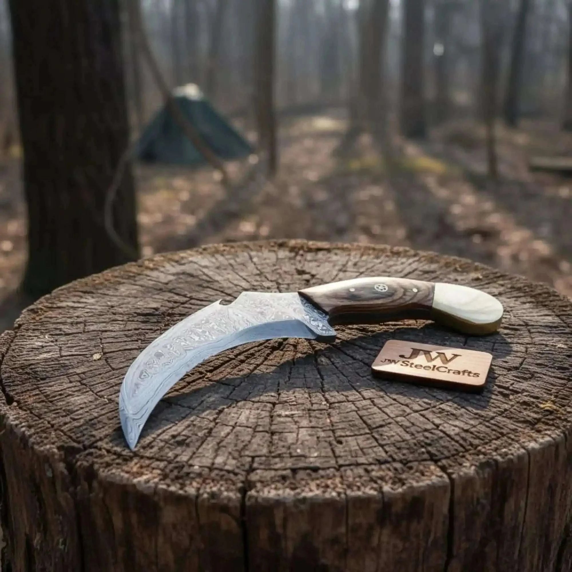 Palmarius Outdoors Damascus karambit knife.. karambit knife