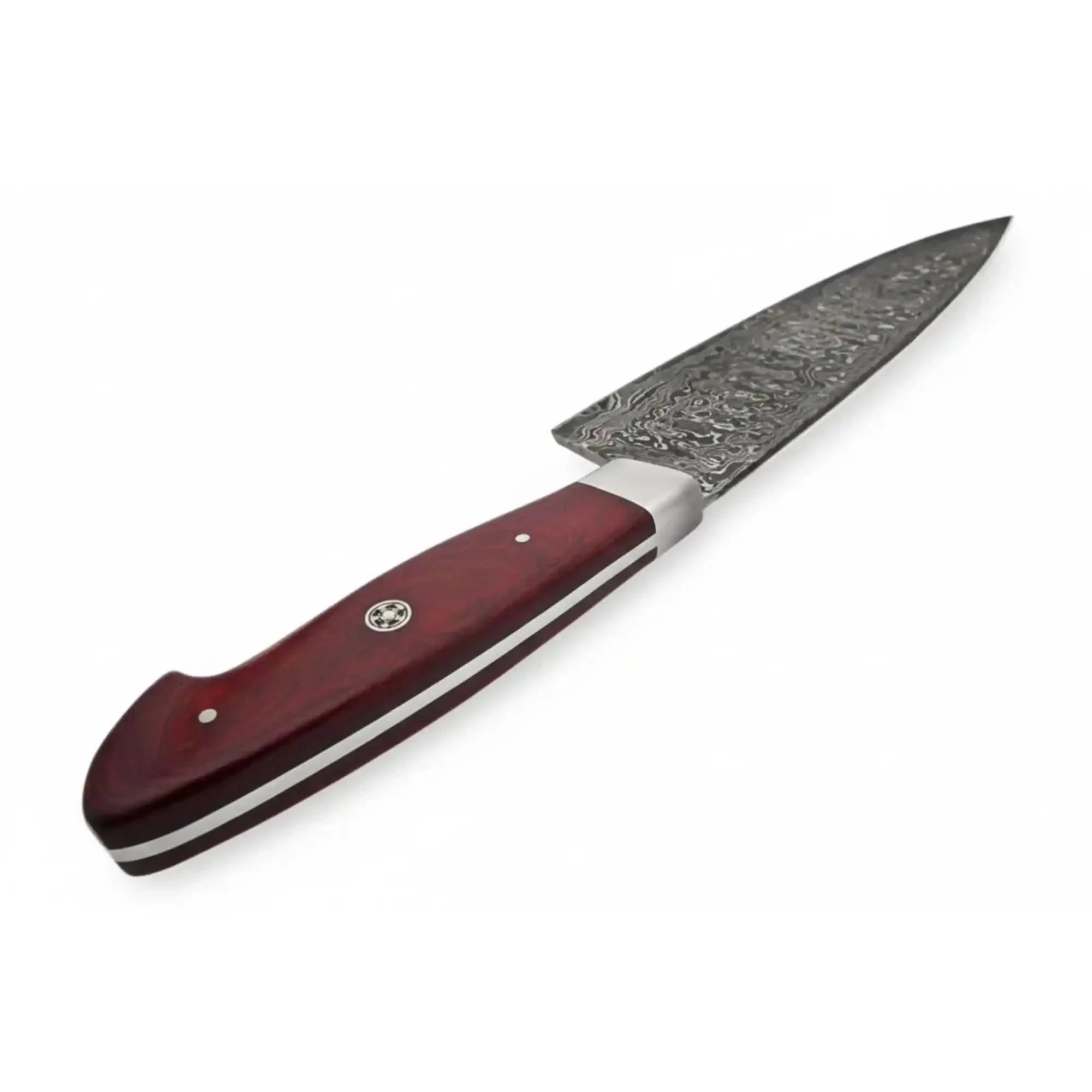Palmarius Outdoors Damascus Steel Santoku Japanese Chef Knife Red Micarta Handle DK-0112 Santoku Knife