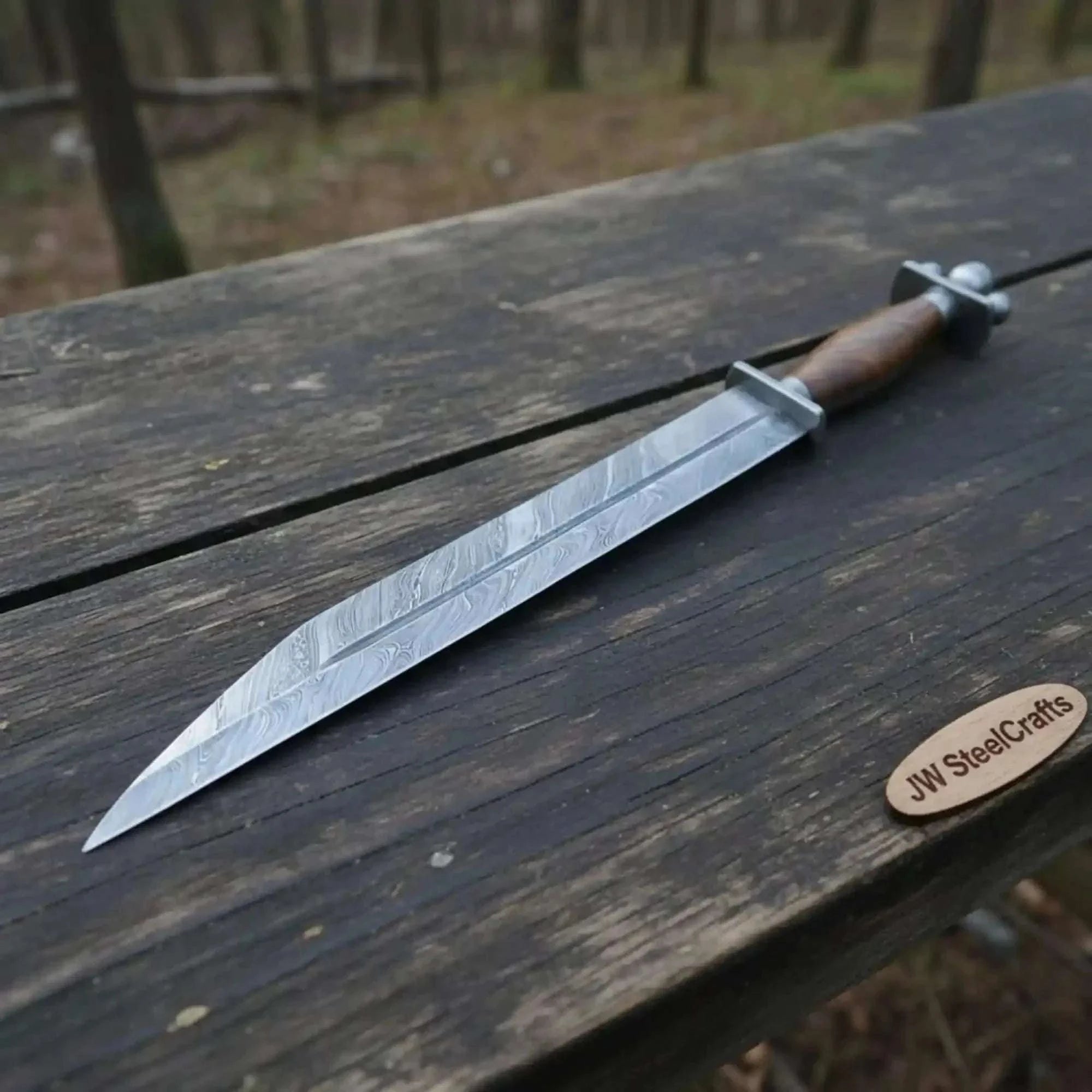 Palmarius Outdoors Norseman's Gladius Seax 18" Handmade Full Damascus Steel Langseax Blade