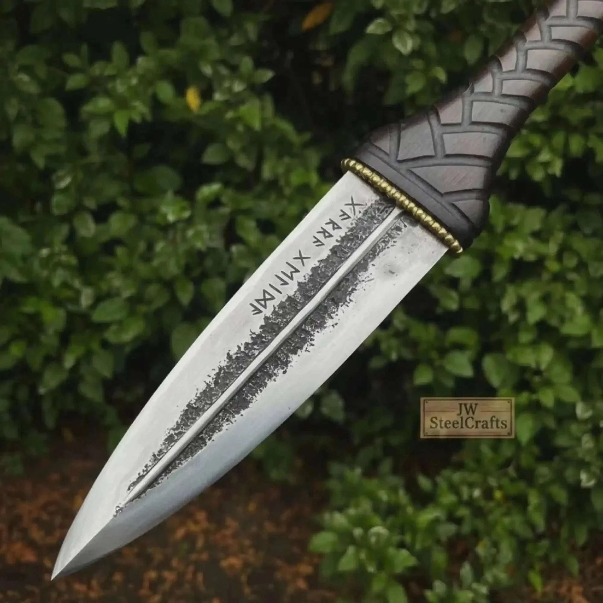 Palmarius Outdoors Double Edge Spear Point Medieval Dagger Fixed Blade 10–12 Inch Steel Knife with Guard Sheath