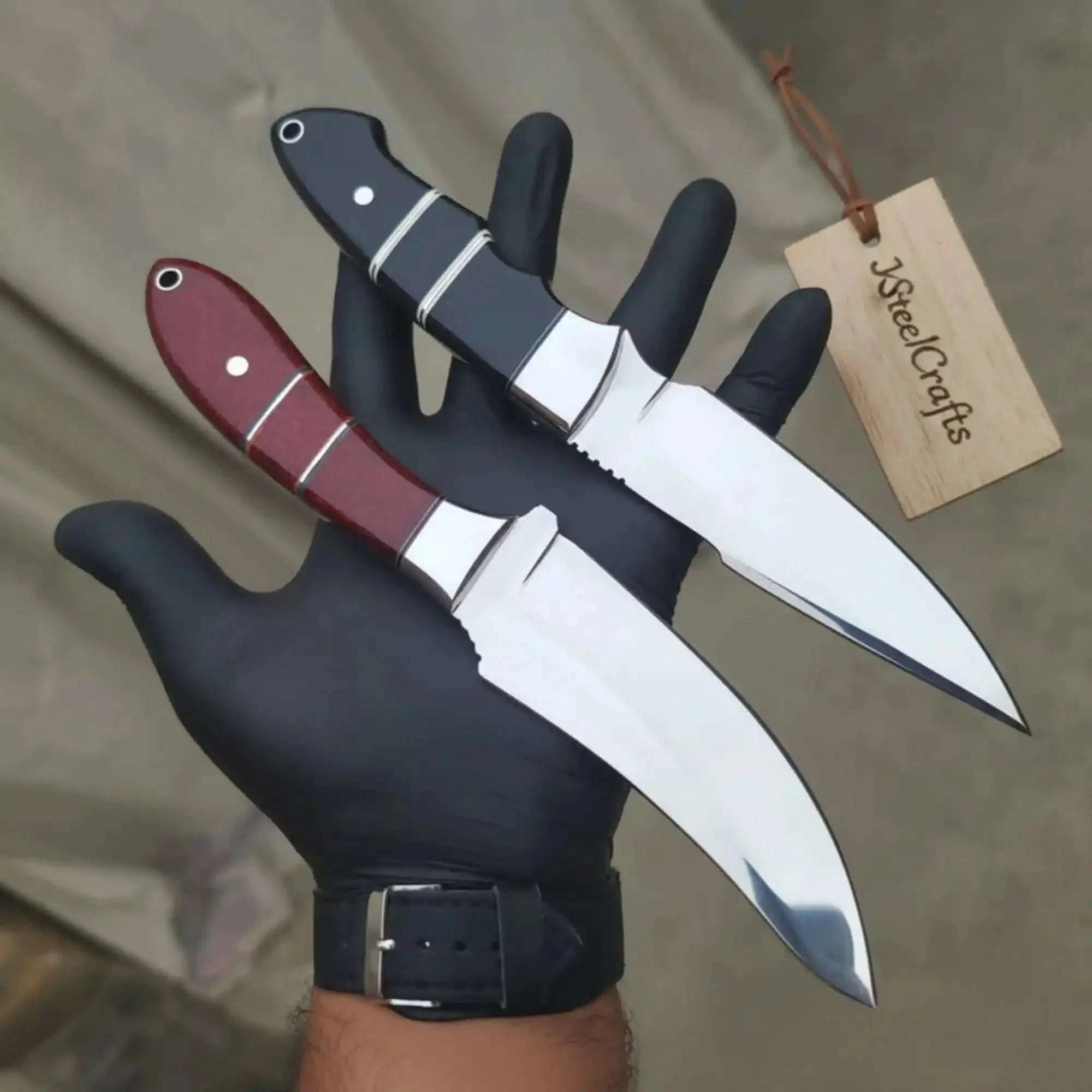 Palmarius Outdoors Drop Point Hunting Knife Set of 2-Piece High Carbon Blades with Resin Handles hunting knife