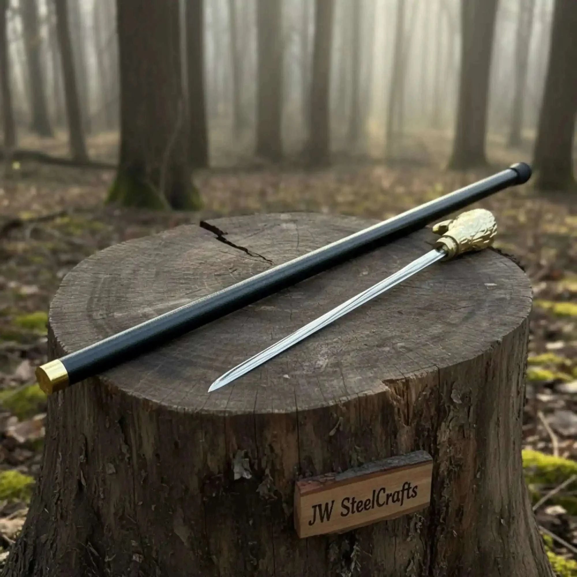 Palmarius Outdoors Eagle Head Walking Cane Sword | Handmade Hidden Steel Blade Sword