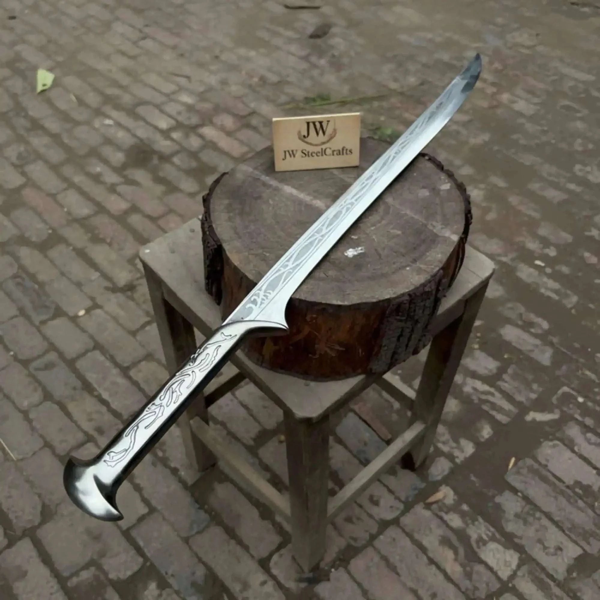 Palmarius Outdoors Forest King Handmade Elven Inspired Fantasy Sword | Full Tang Carbon Steel Blade Sword