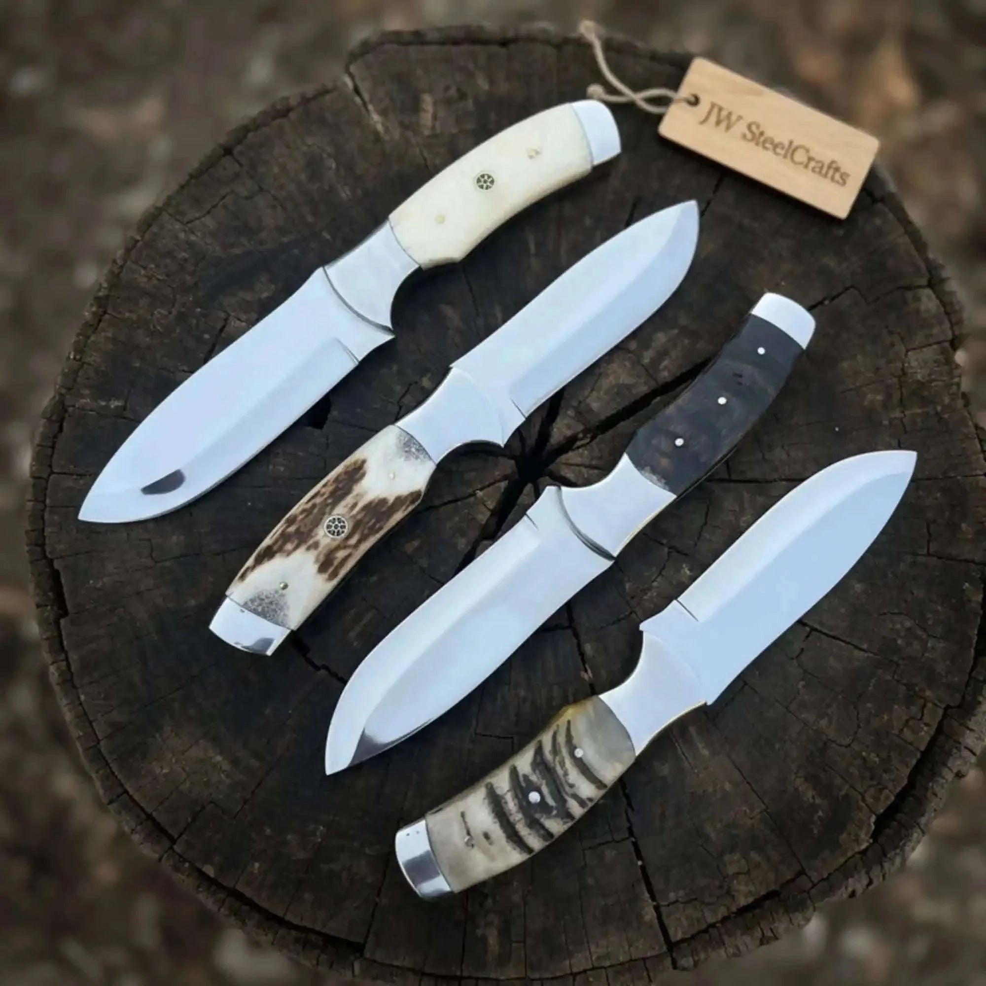 Palmarius Outdoors Handmade Bushcraft Knife Set of 4-Piece Full Tang Camping & Survival Knives