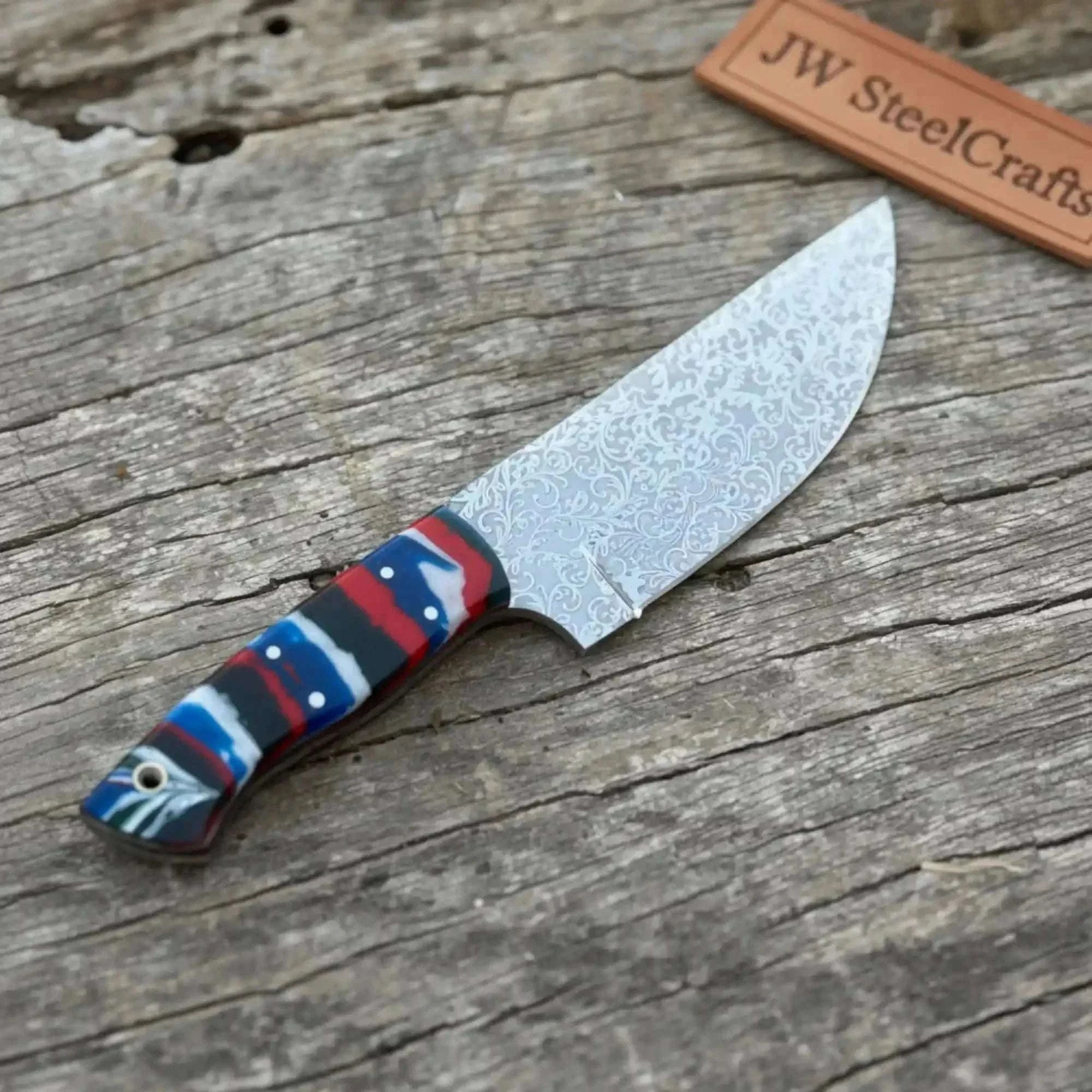 Palmarius Outdoors Custom Skinner Knife – Handmade Hunting Blade with Patriot Resin Handle