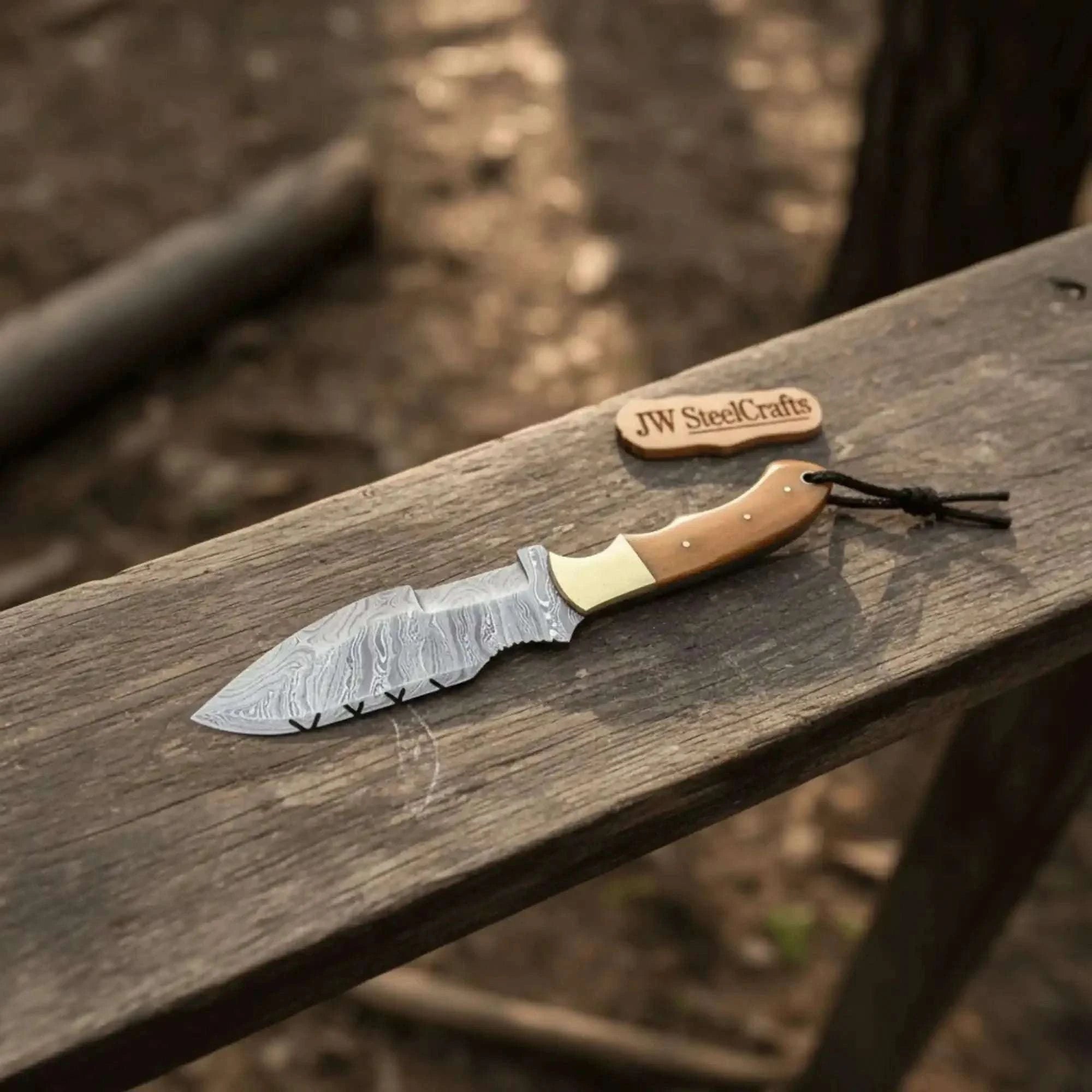 Palmarius Outdoors Canyon Tracker Survival Knife Damascus Steel Multiple Handle Colors | JW SteelCrafts Handmade Tracker Knives