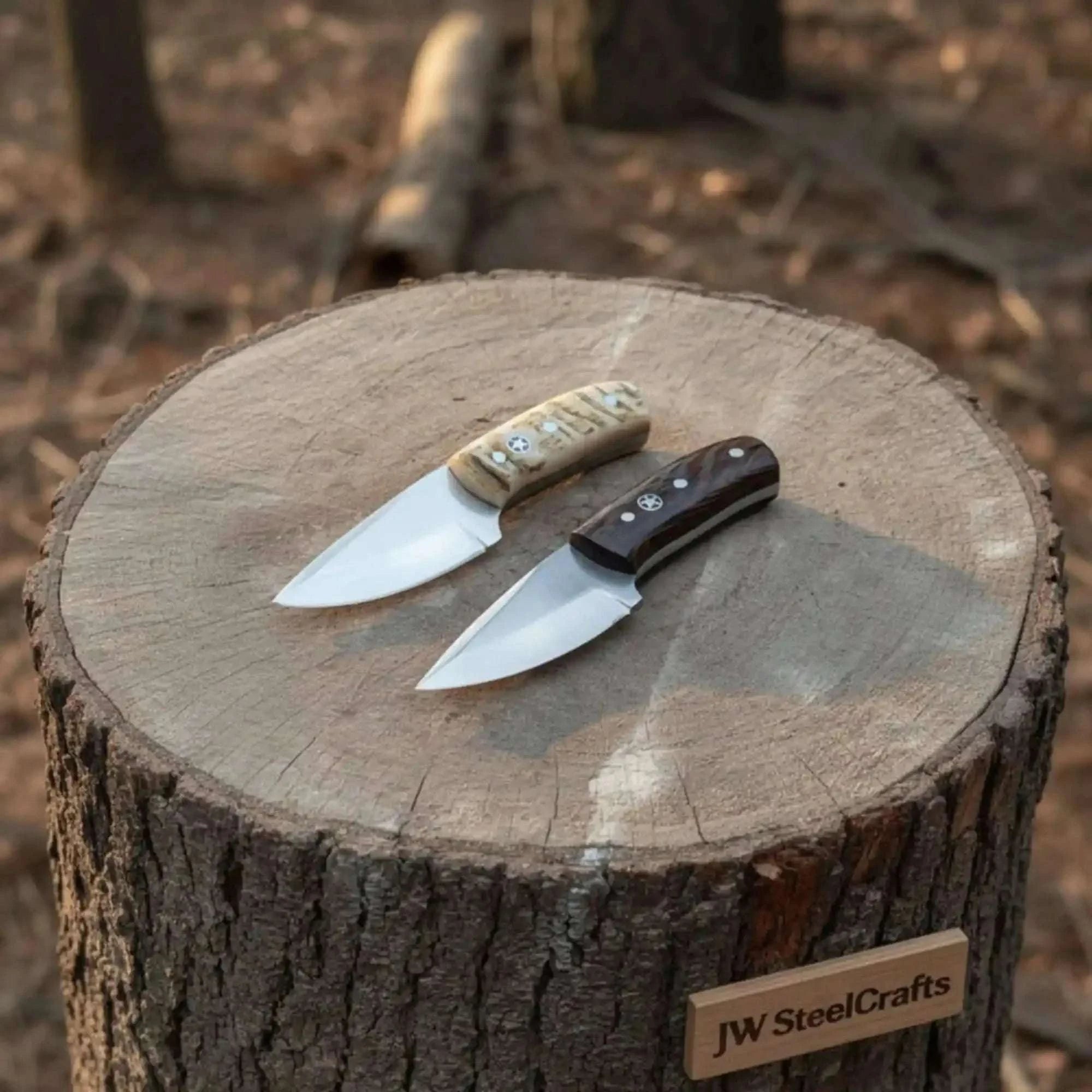 Palmarius Outdoors Compact Outdoor Knife Stainless Steel Blade Ram Horn or Wengi Wood Handle Skinner Knife