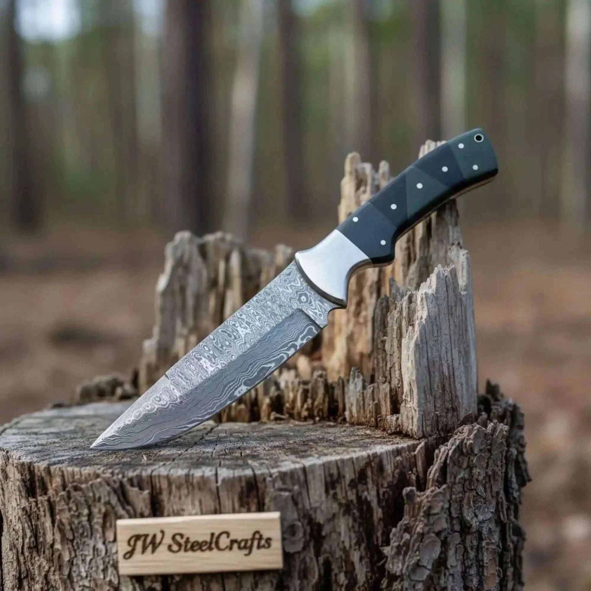 Palmarius Outdoors Handmade Damascus Bowie Knife with Micarta Handle Damascus Bowie Knives