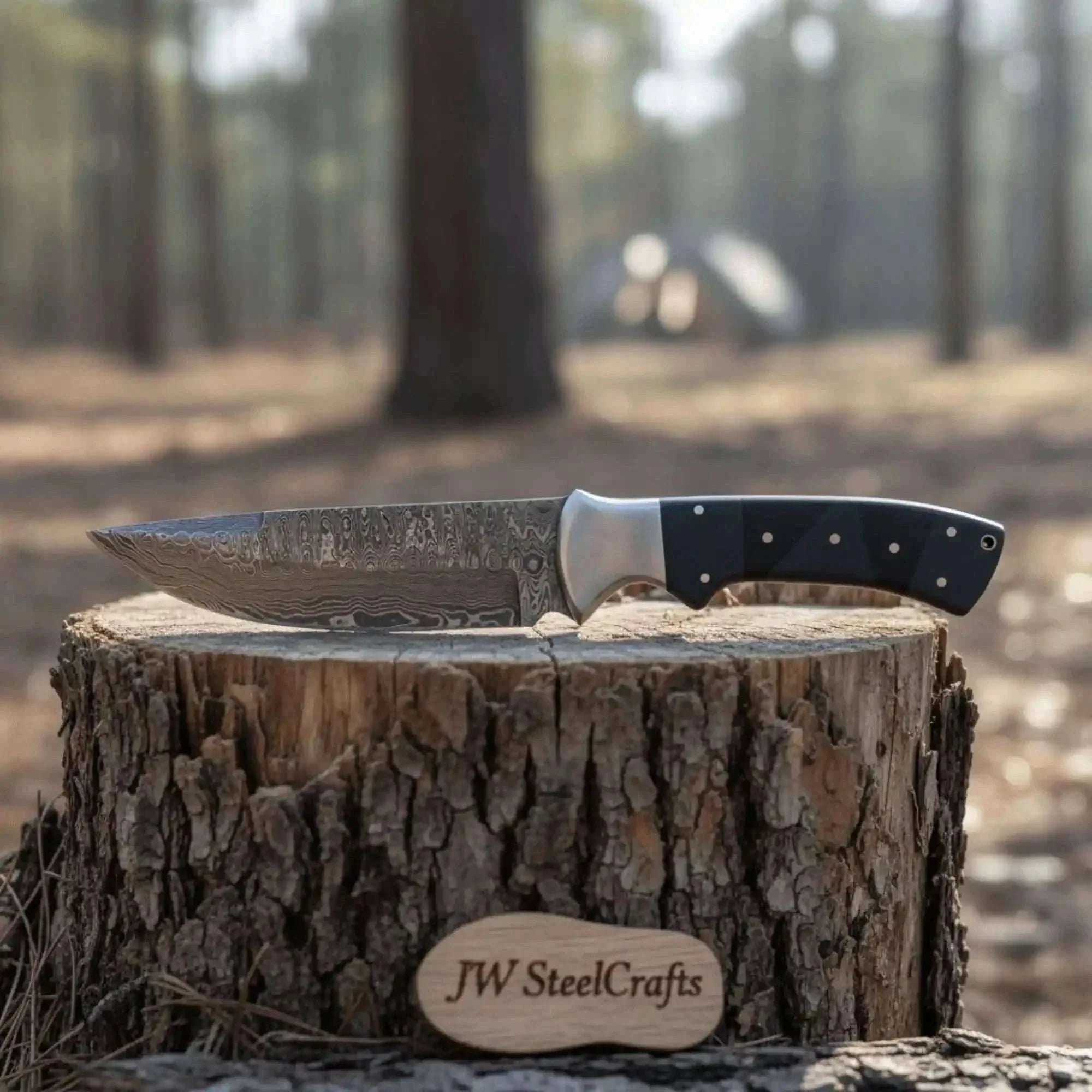Palmarius Outdoors Handmade Damascus Bowie Knife with Micarta Handle Damascus Bowie Knives