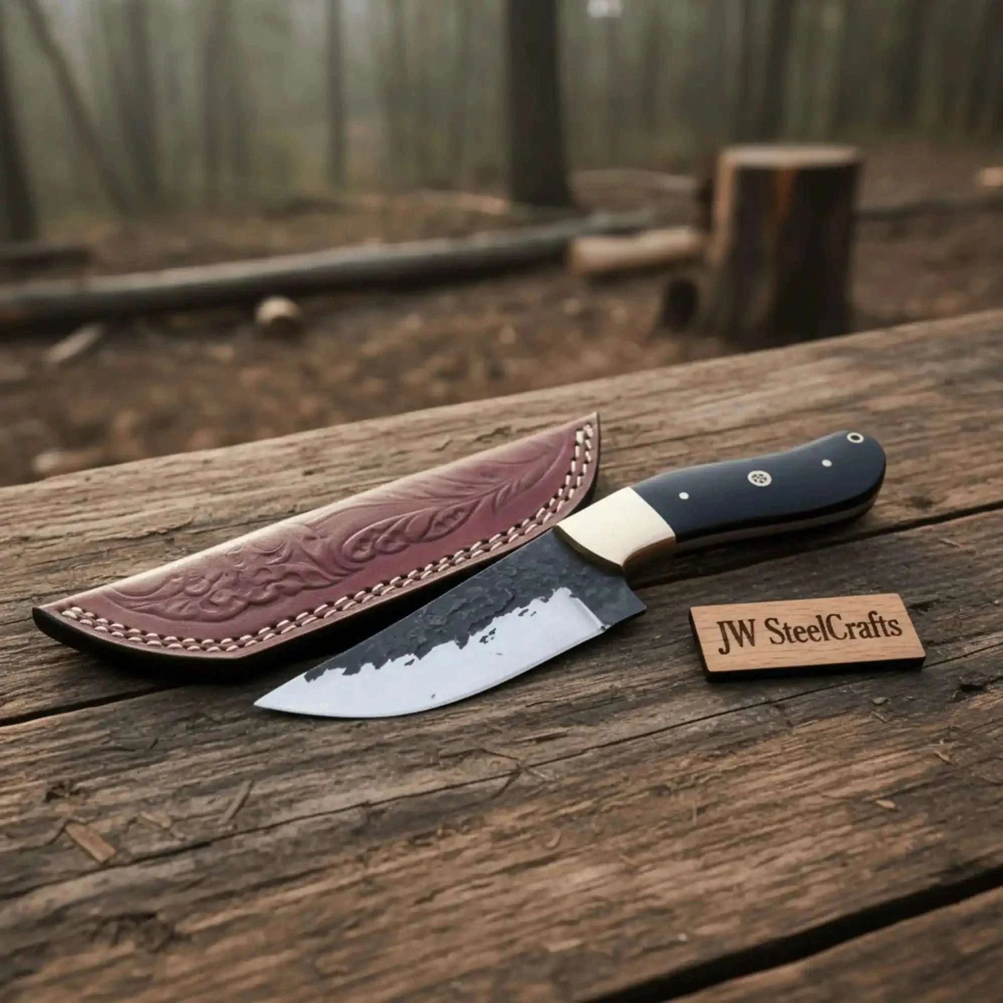 Palmarius Outdoors Handmade Knife High Carbon Steel Blade & Ox Horn Handle Hunting Knife