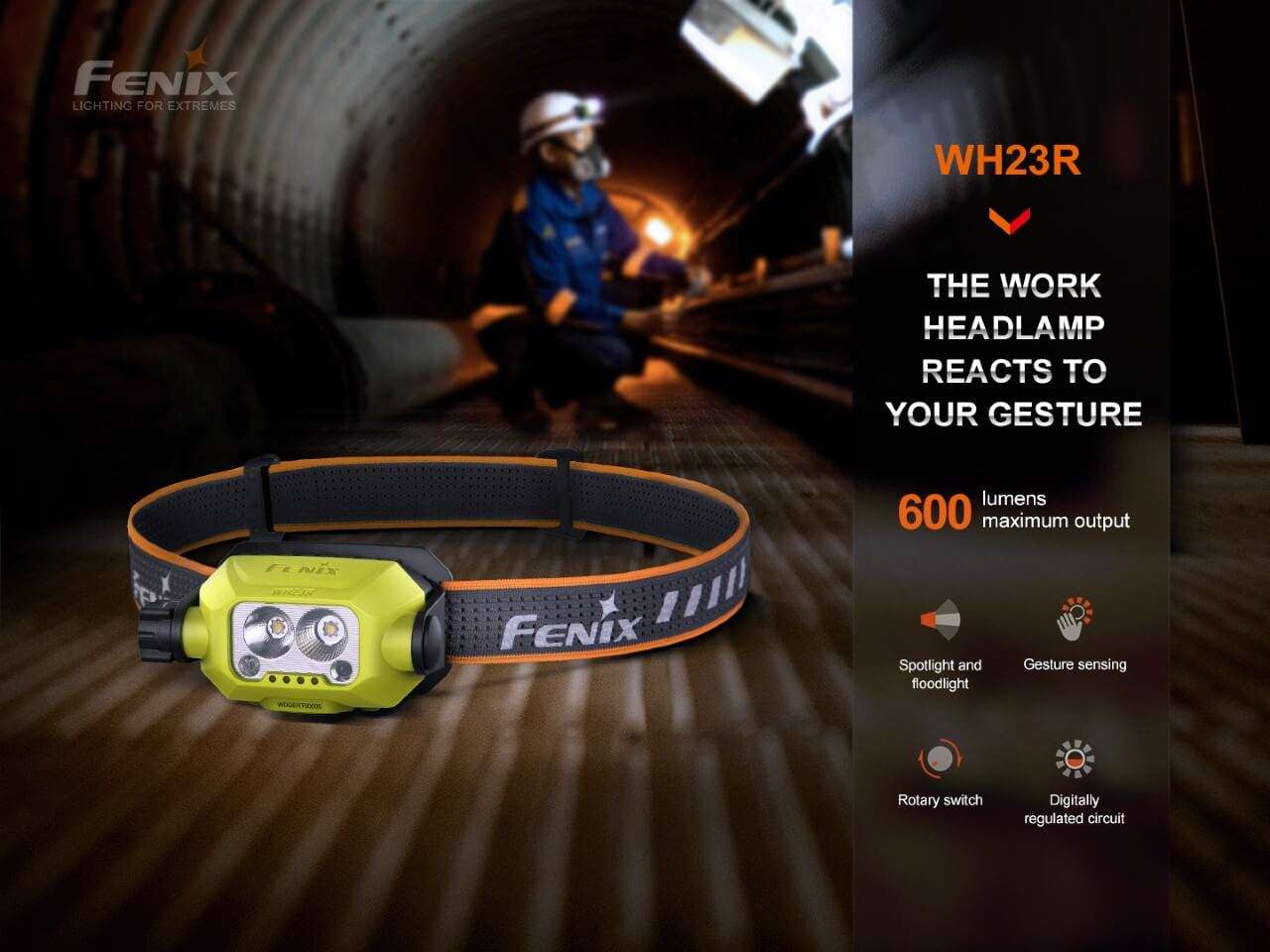Palmarius Outdoors Fenix WH23R Gesture Sensing Industrial LED Headlamp Work Headlamp