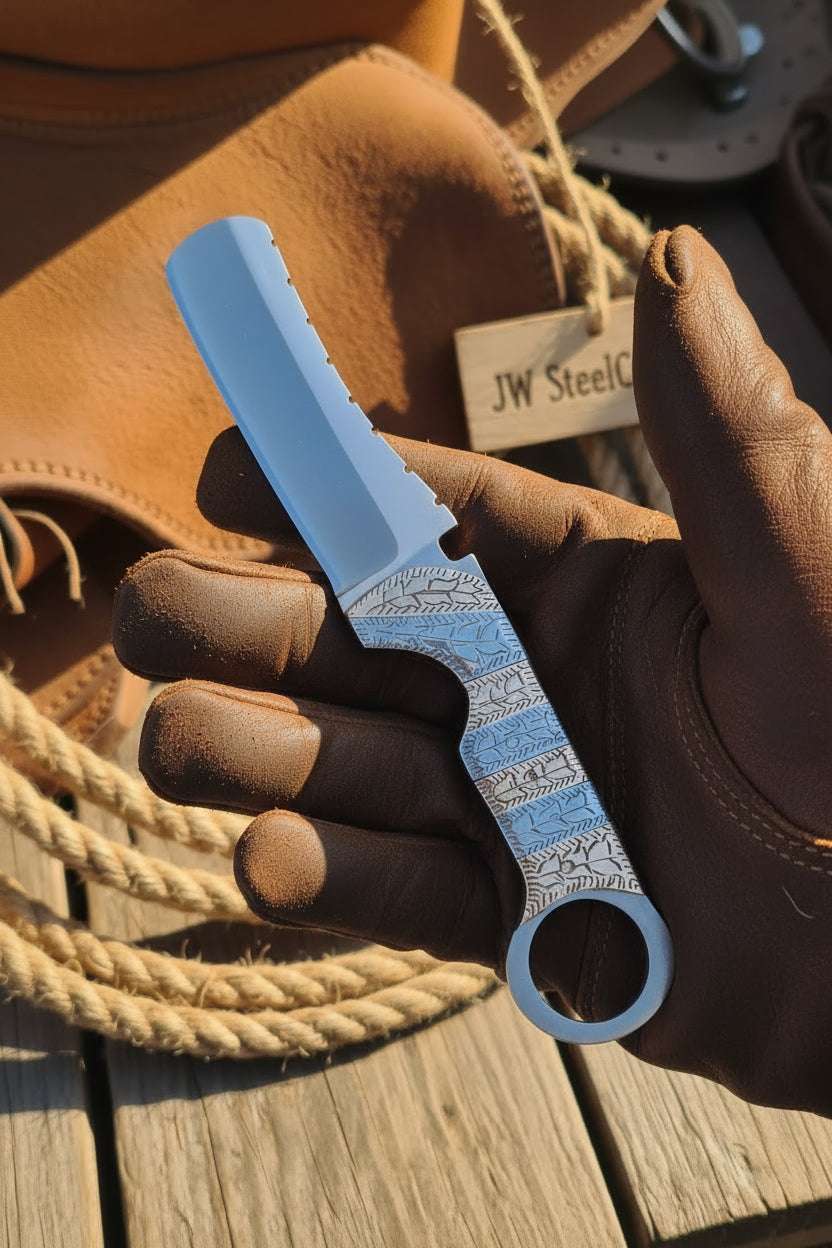 Palmarius Outdoors Ironloop Prairie Bull Cutter Knife 7" Handmade Mirror Polished Bull Cutter Knives Set