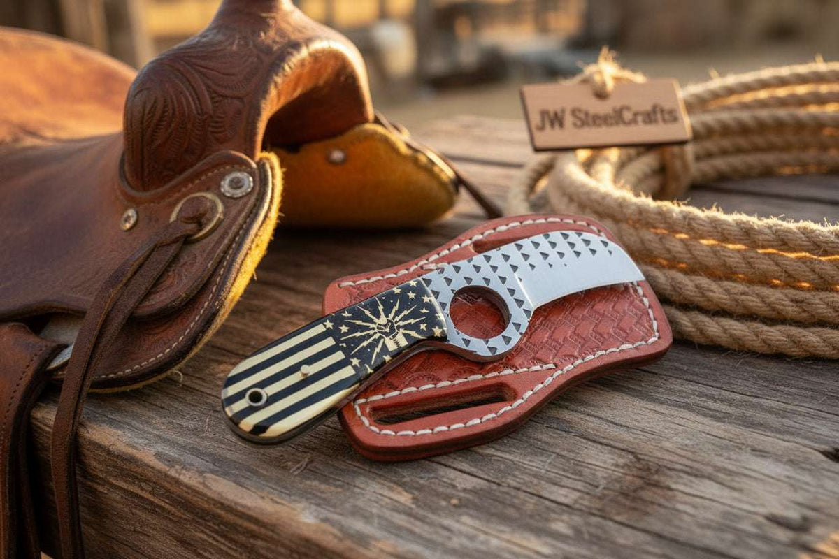 Palmarius Outdoors Liberty Star Talon Karambit 5" with American flag engraved handle Karambit Knife