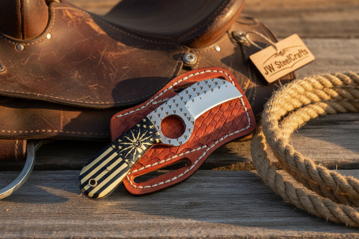 Palmarius Outdoors Liberty Star Talon Karambit 5" with American flag engraved handle Karambit Knife