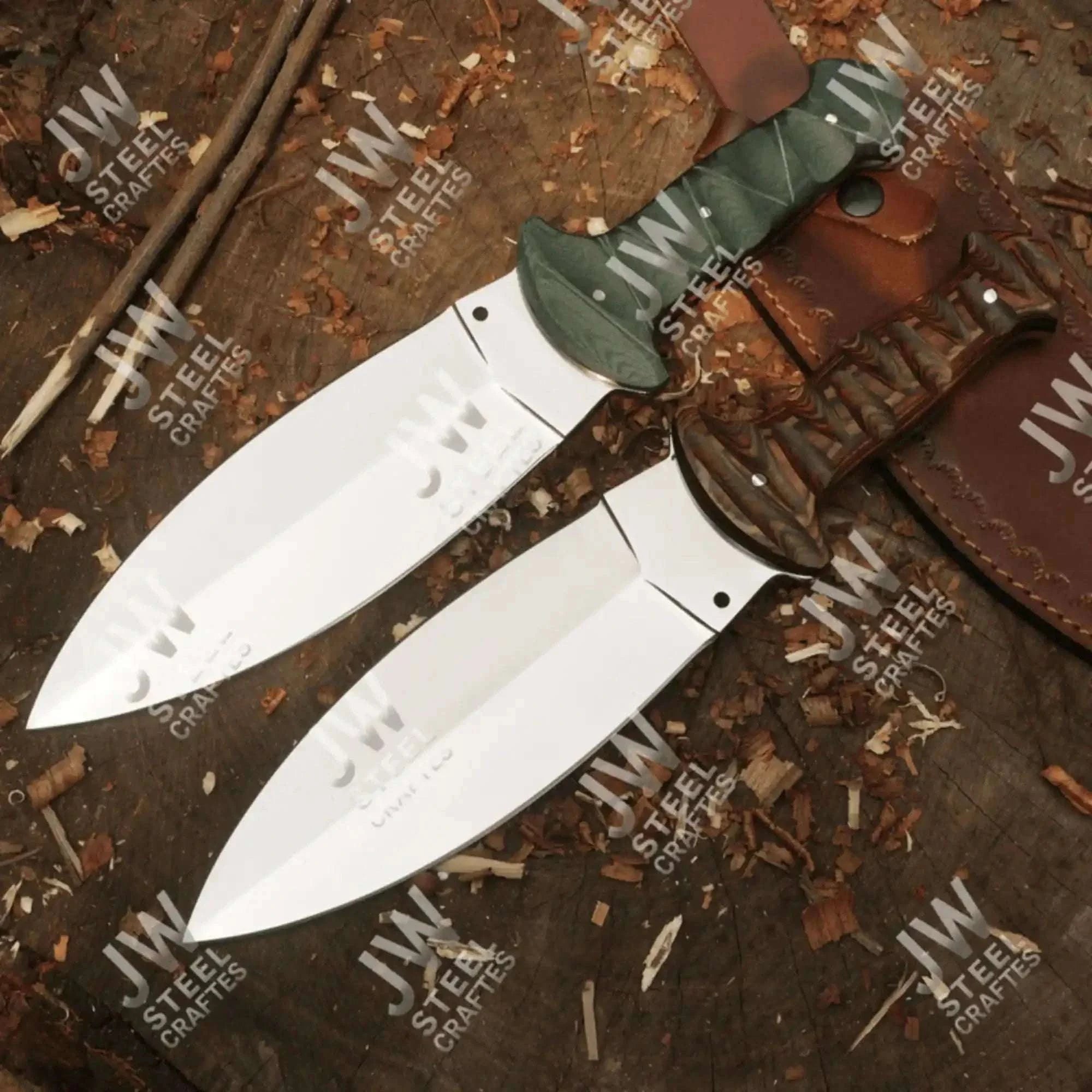 Palmarius Outdoors Handcrafted J2 Stainless Steel Boot Knife | Pakka Wood Handle | Leather Sheath | 13.5" Hunting Blade Buscraft Knife