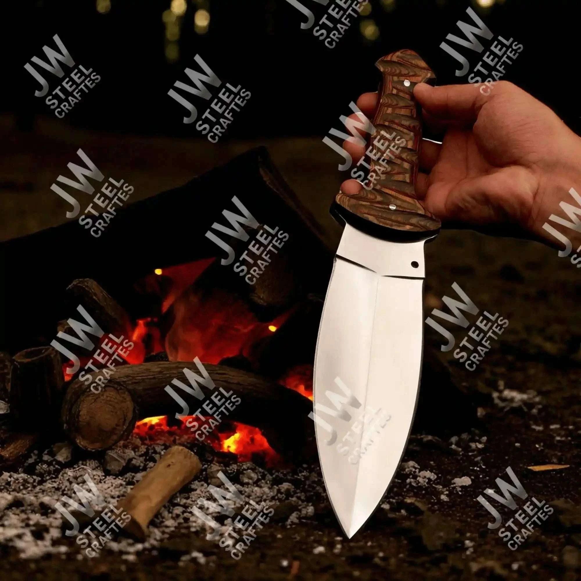 Palmarius Outdoors Handcrafted J2 Stainless Steel Boot Knife | Pakka Wood Handle | Leather Sheath | 13.5" Hunting Blade Buscraft Knife