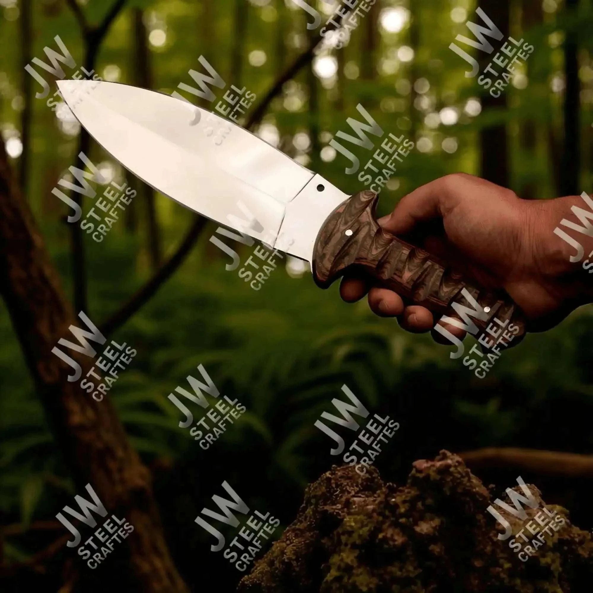 Palmarius Outdoors Handcrafted J2 Stainless Steel Boot Knife | Pakka Wood Handle | Leather Sheath | 13.5" Hunting Blade Buscraft Knife
