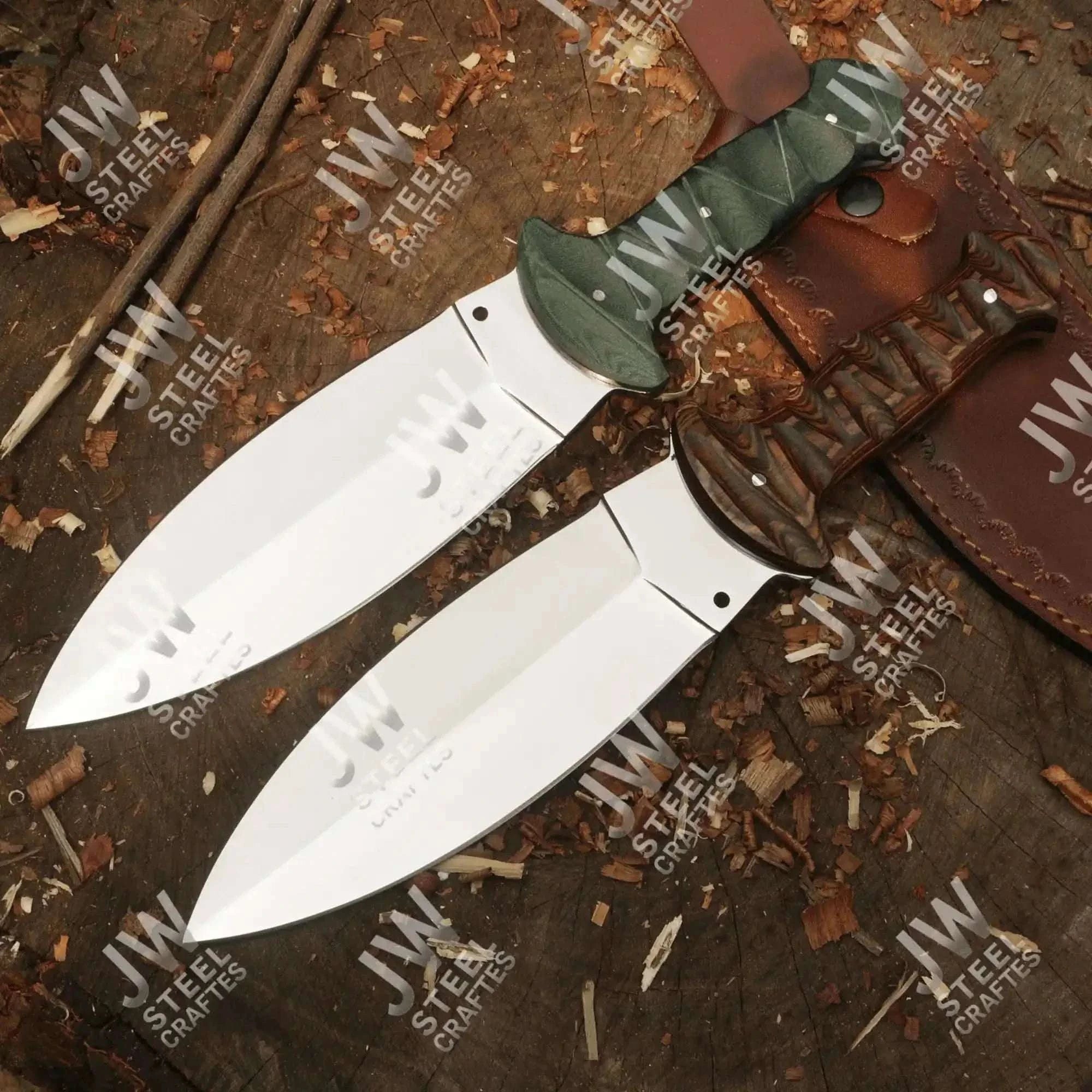 Palmarius Outdoors Handcrafted J2 Stainless Steel Boot Knife | Pakka Wood Handle | Leather Sheath | 13.5" Hunting Blade Buscraft Knife