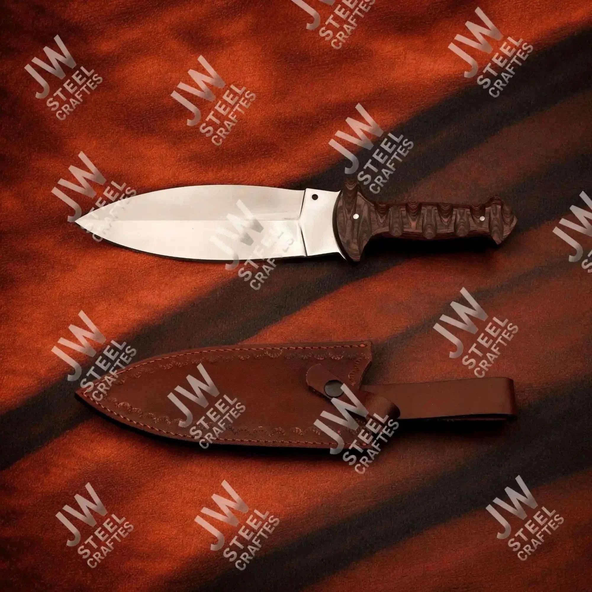 Palmarius Outdoors Handcrafted J2 Stainless Steel Boot Knife | Pakka Wood Handle | Leather Sheath | 13.5" Hunting Blade Buscraft Knife