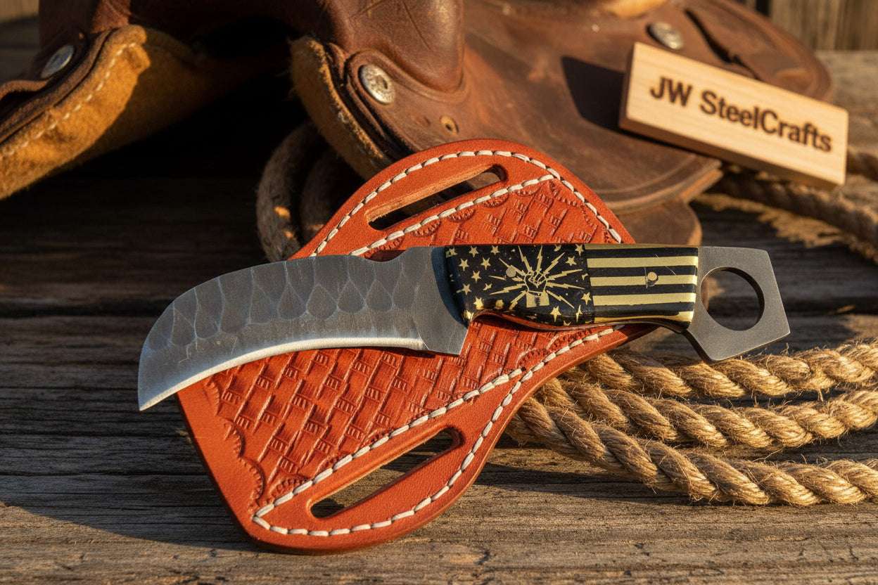 Palmarius Outdoors Patriot Talon Karambit Knife 7" Handmade Collector-Grade With Resin handle Karambit Knife