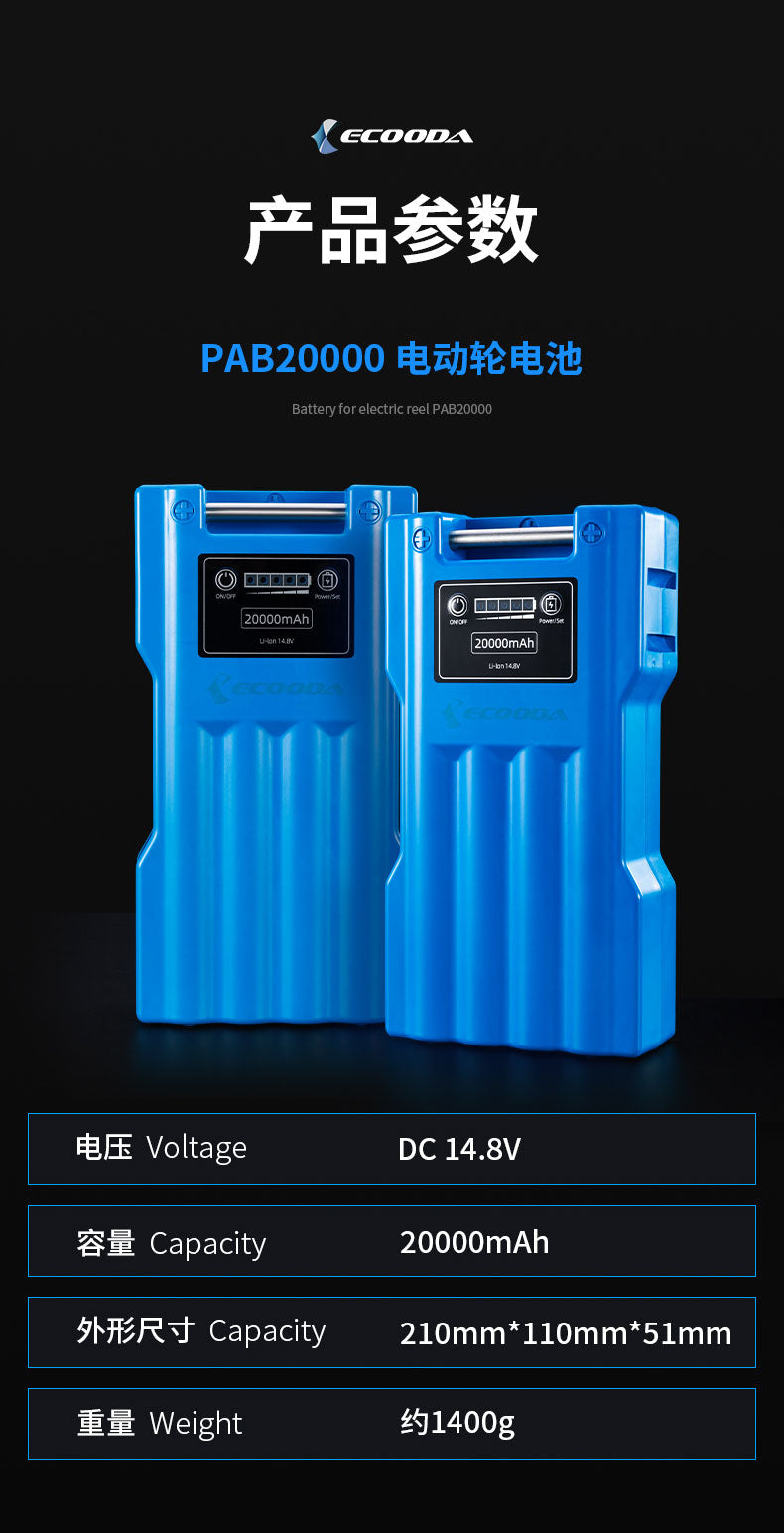 Ecooda High Capacity PAB II Lithium Ion Battery Packs