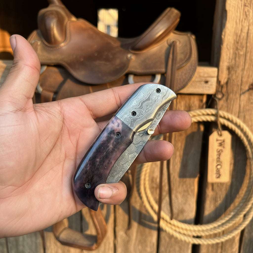 Palmarius Outdoors Rosewood Ridge Folder Knife 6" Handmade Rosewood Handle Liner Lock Liner Lock Folder